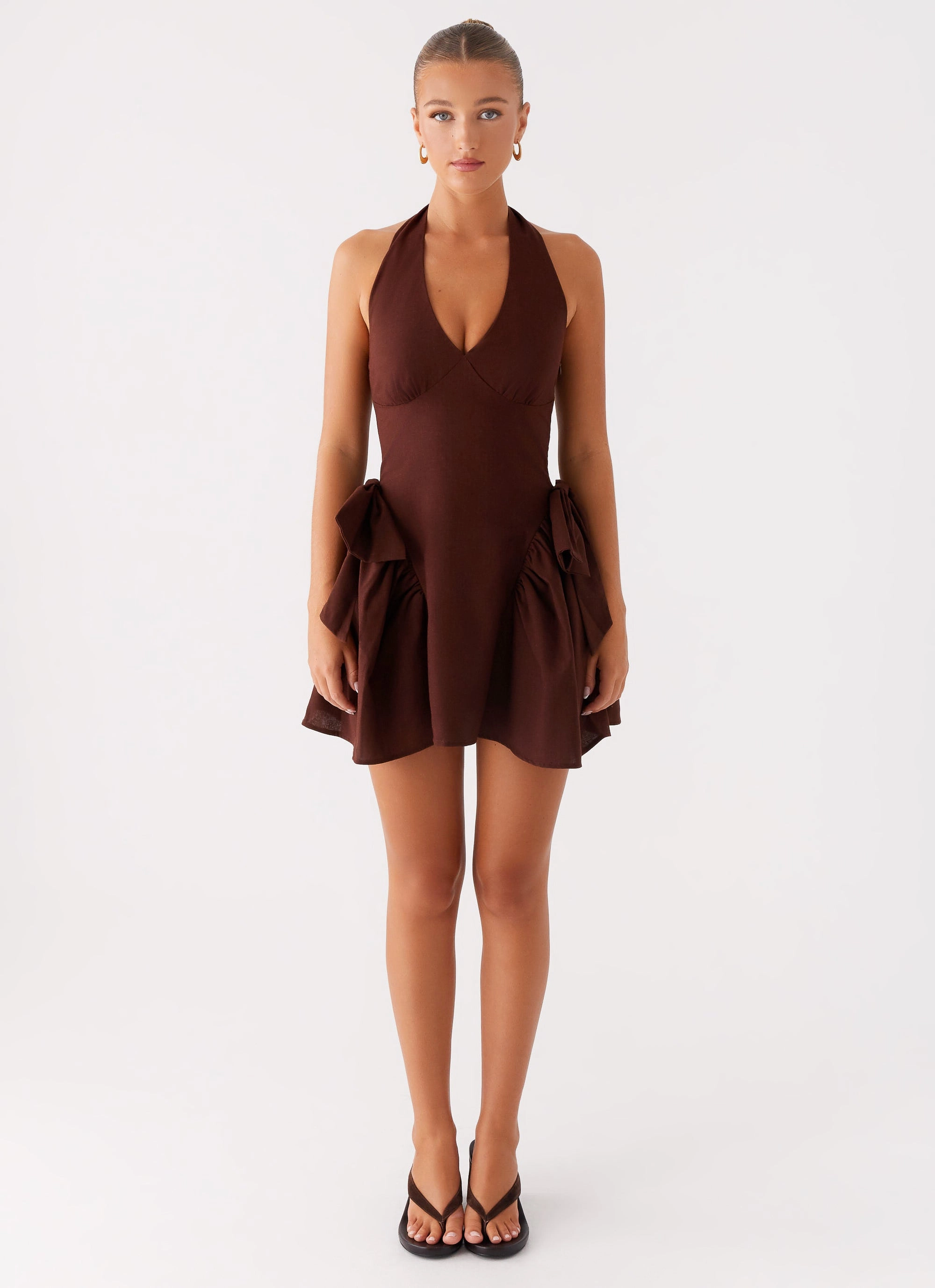 Avalo Mini Dress - Chocolate Refined Form