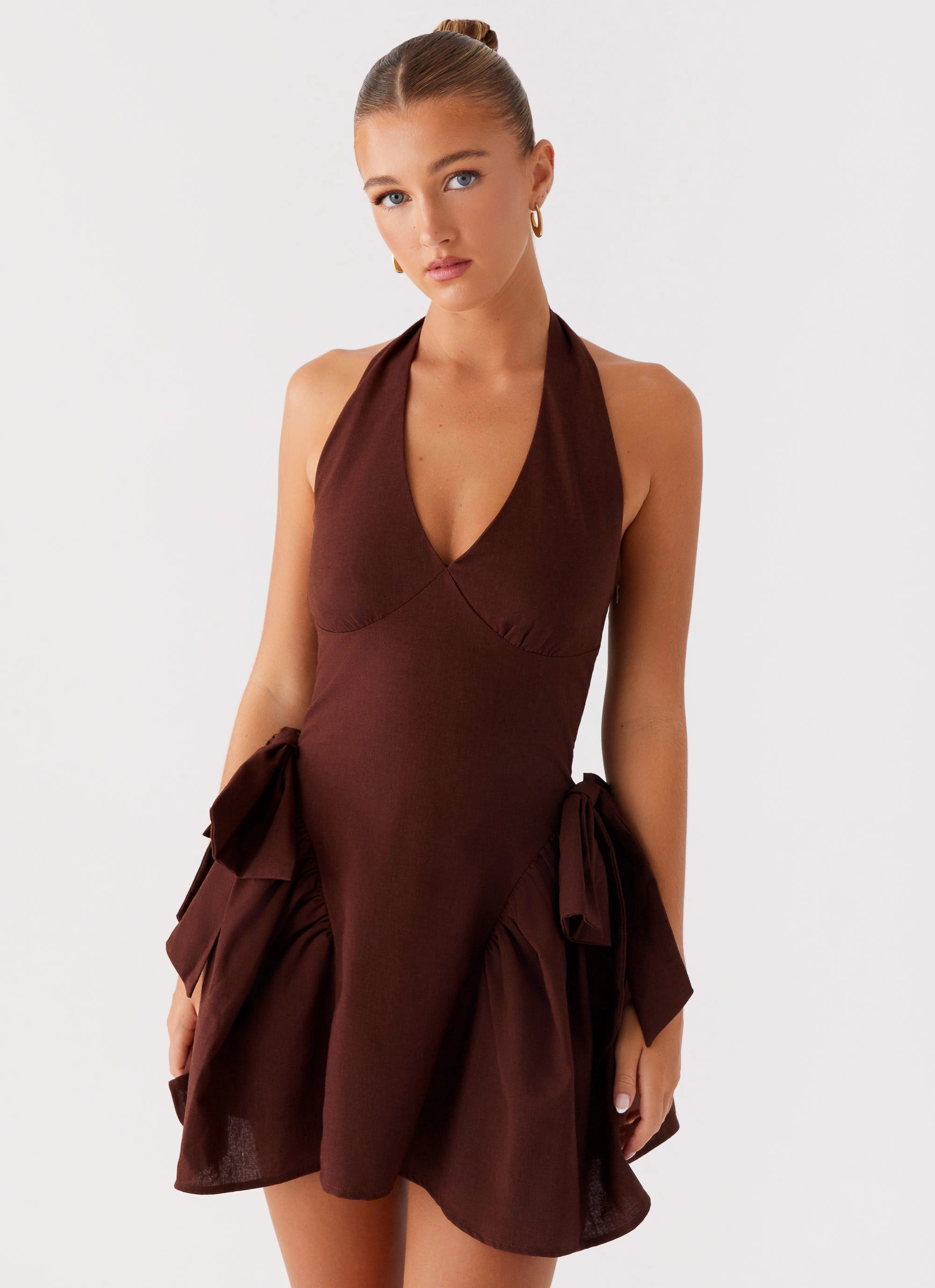 Brunch Tone Avalo Mini Dress - Chocolate