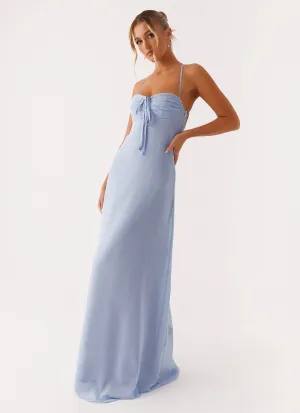 Sophisticated Edge Sleek Form Aveline Bustier Maxi Dress - Blue
