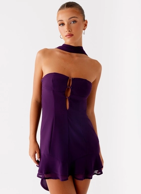 Tailored Layers Avenue Mini Dress - Plum