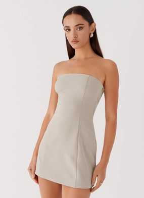 Ayanna Strapless Mini Dress - Beige Brunch Glow Everyday Comfort Wear