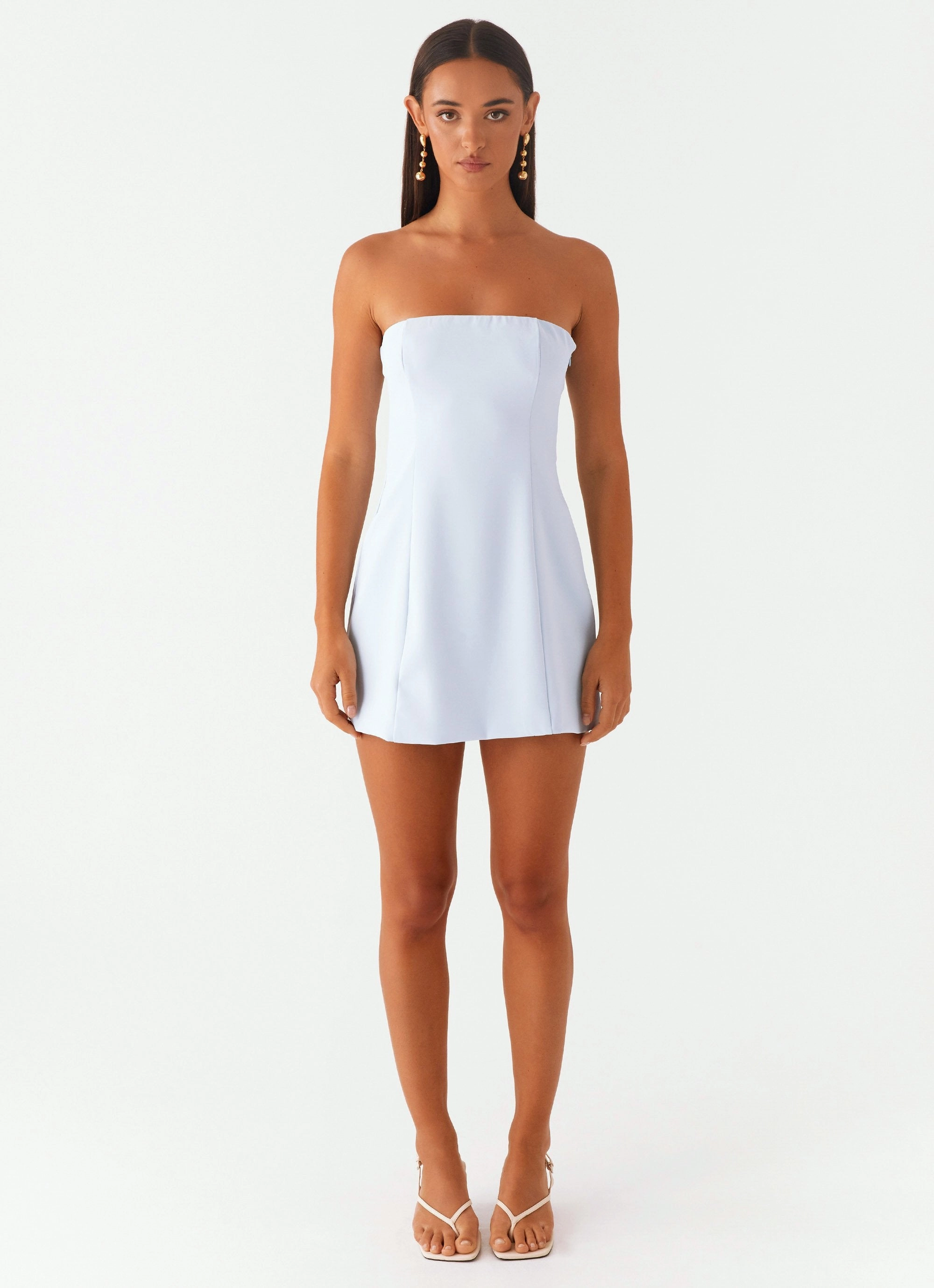 Ayanna Strapless Mini Dress - Blue Trendy Cut Fashionable Wear