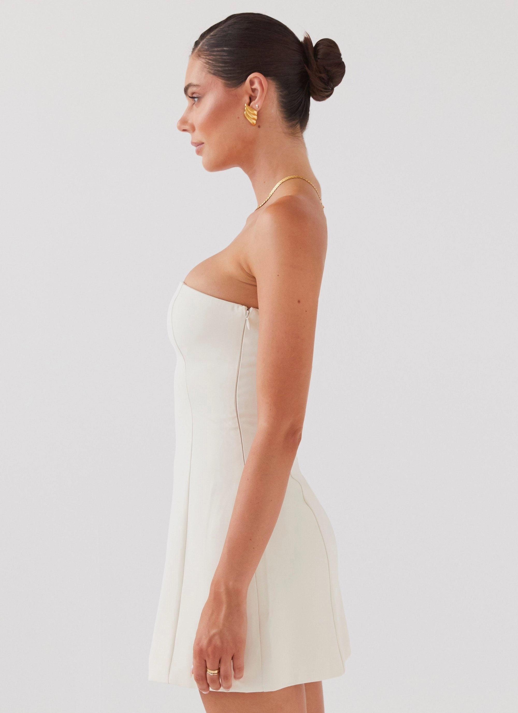 Life Soft Hidden-Pocket Ayanna Strapless Mini Dress - Ivory
