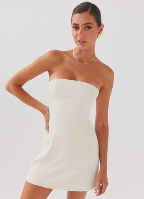 Ayanna Strapless Mini Dress - Ivory Air Comfort Polished Motion