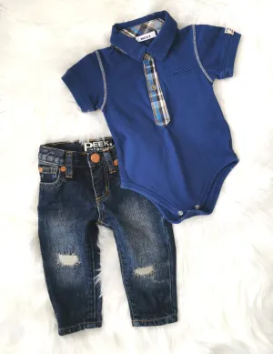 BABY BOY SIZE 3/6 MONTHS - Baby MEXX & PEEK, 2 Piece Mix N Match Outfit NWOT / EUC B23