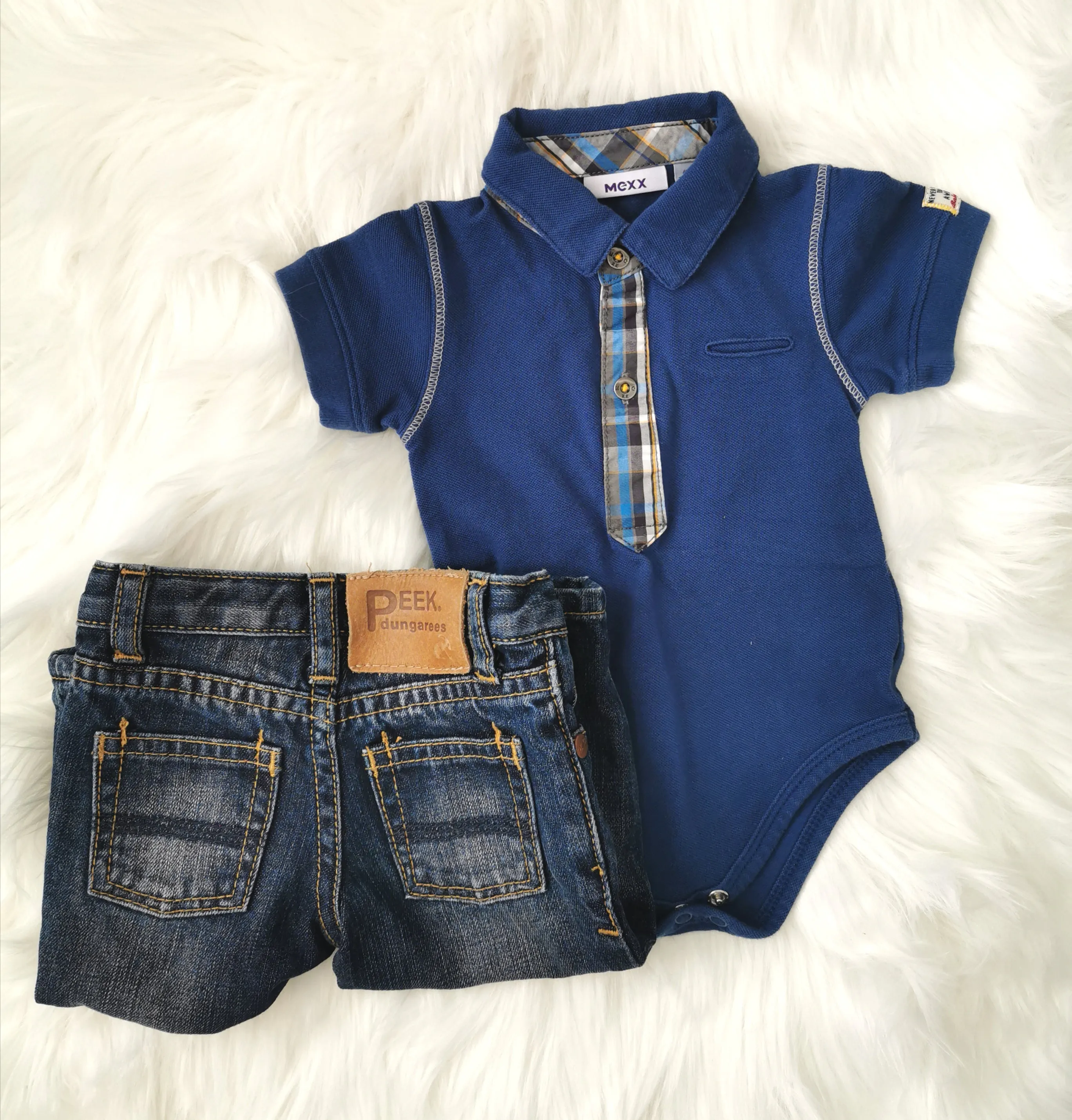 BABY BOY SIZE 3/6 MONTHS - Baby MEXX & PEEK, 2 Piece Mix N Match Outfit NWOT / EUC B23