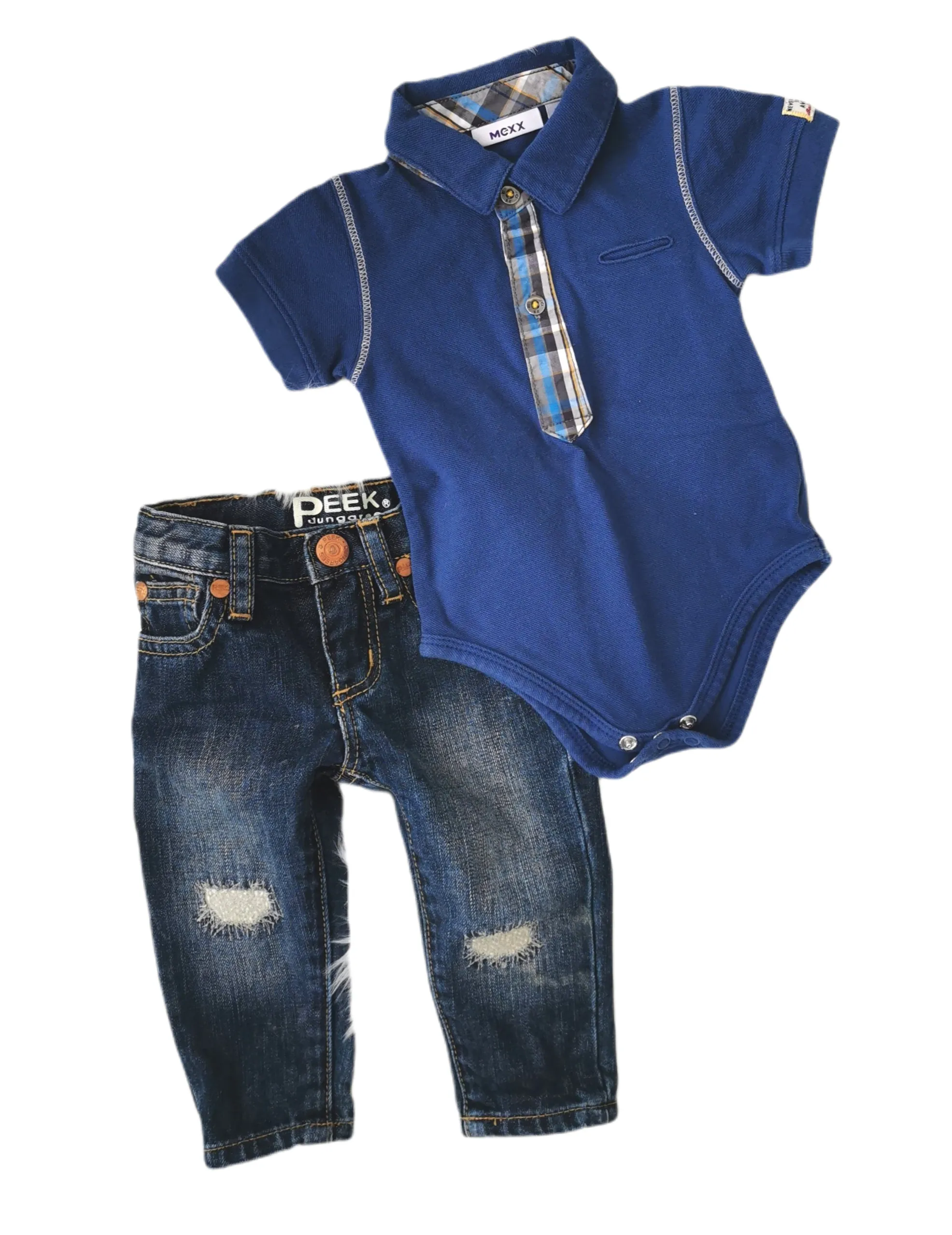 BABY BOY SIZE 3/6 MONTHS - Baby MEXX & PEEK, 2 Piece Mix N Match Outfit NWOT / EUC B23