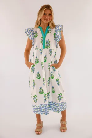 Hip-Flattering Back To Greece Midi Dress