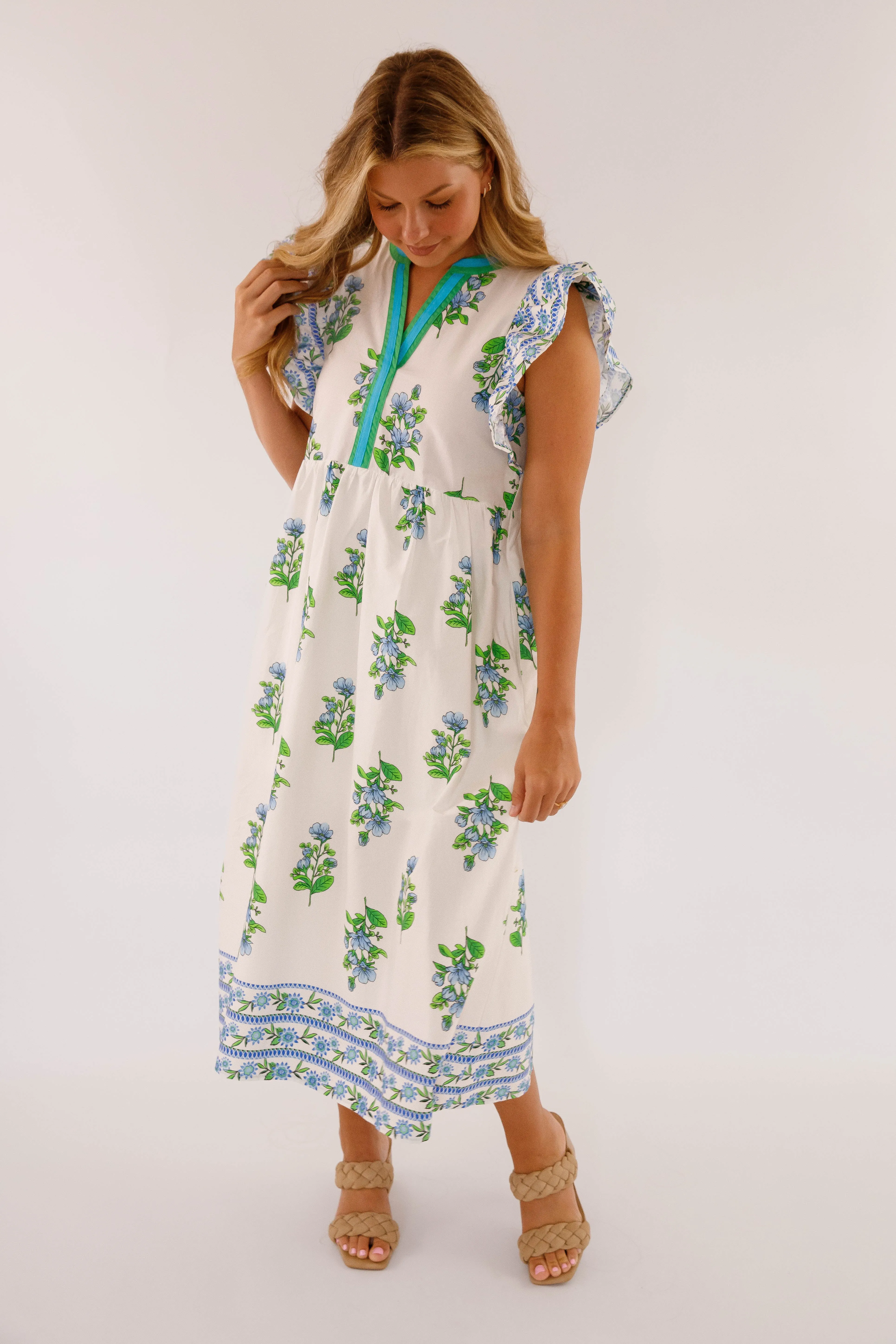 Simple formal dress Boat-Neck Back To Greece Midi Dress
