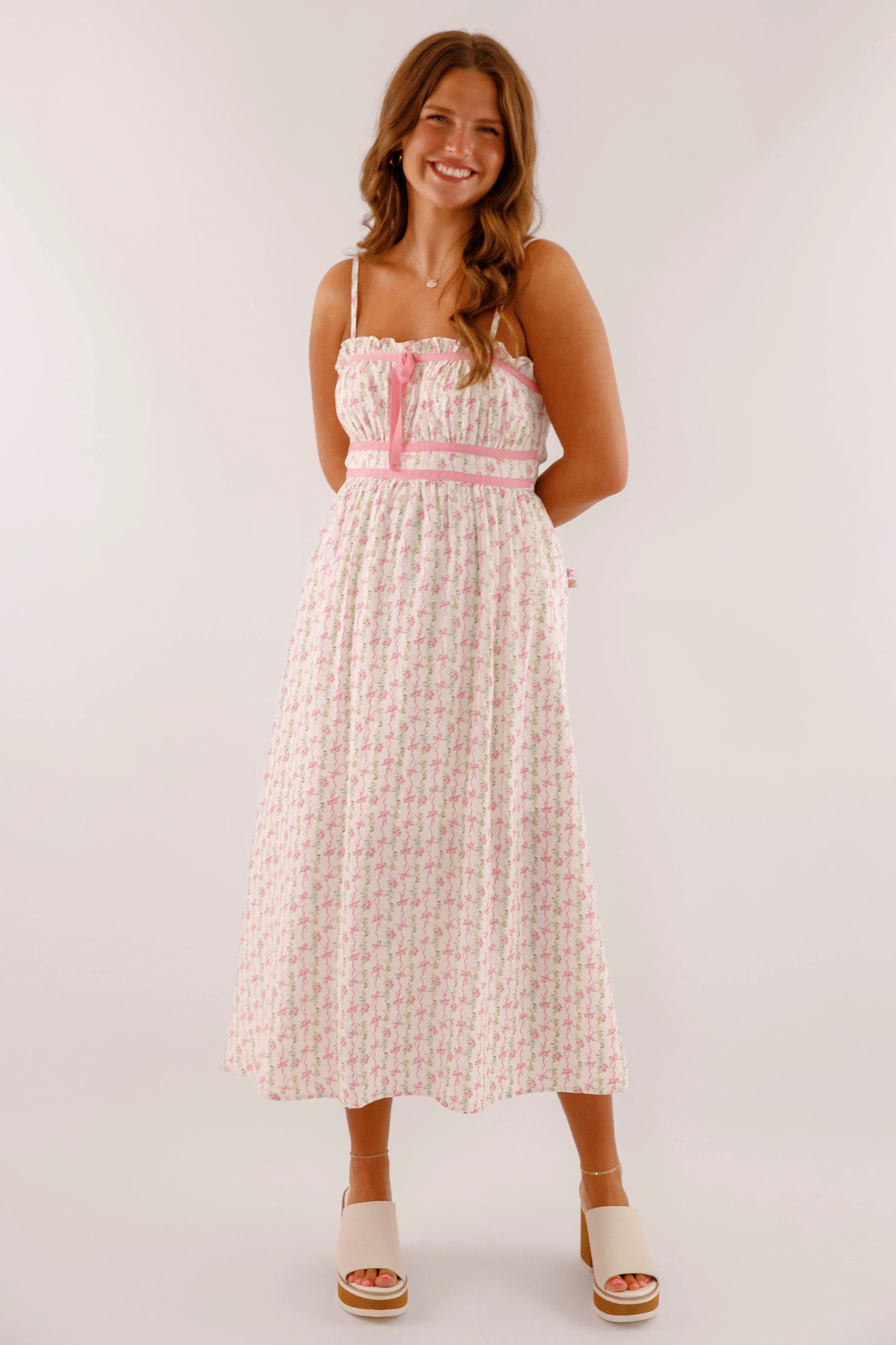 Back To Reality Midi Dress-Pink Light Motion