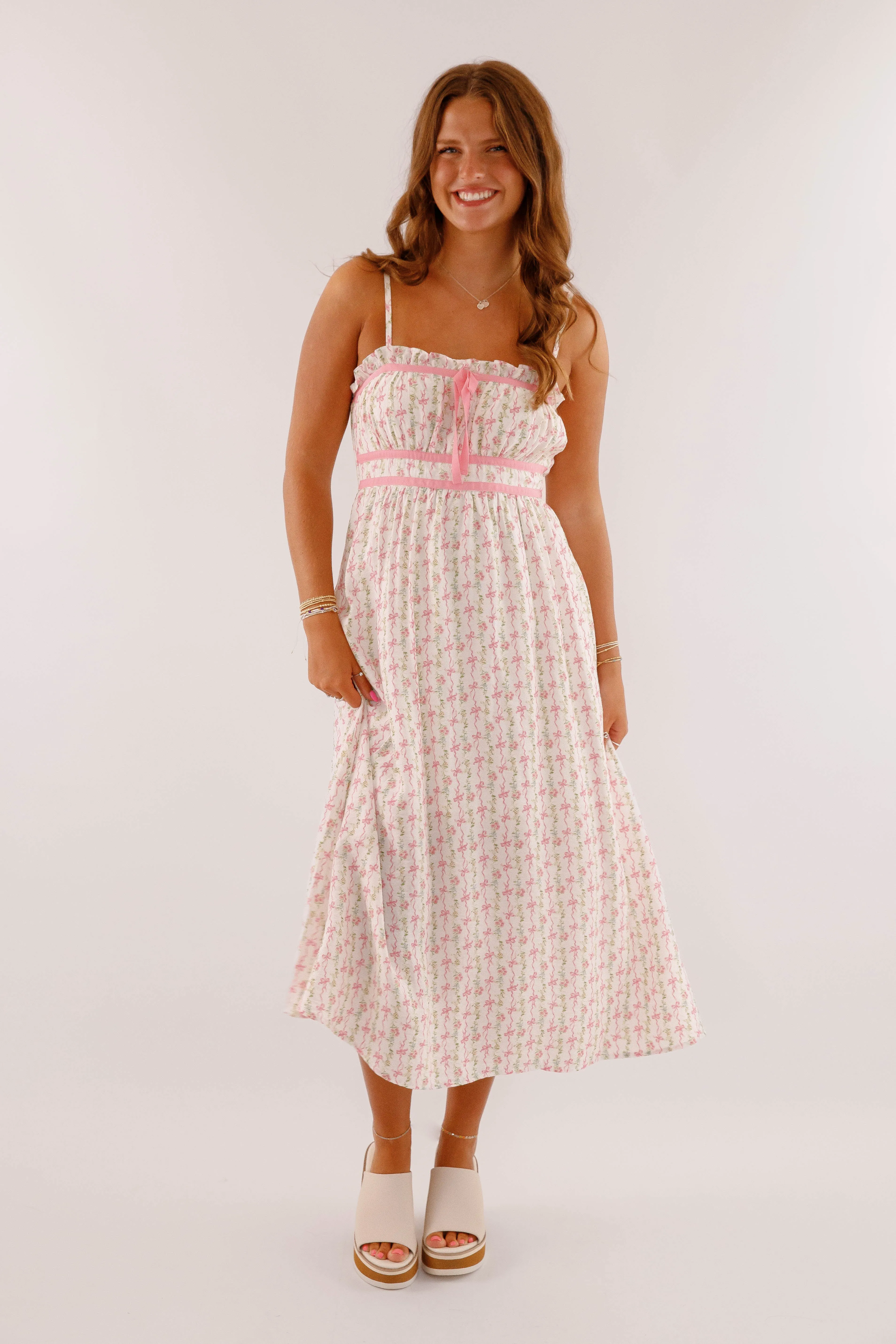 Subtle Glow Urban Minimalism Back To Reality Midi Dress-Pink
