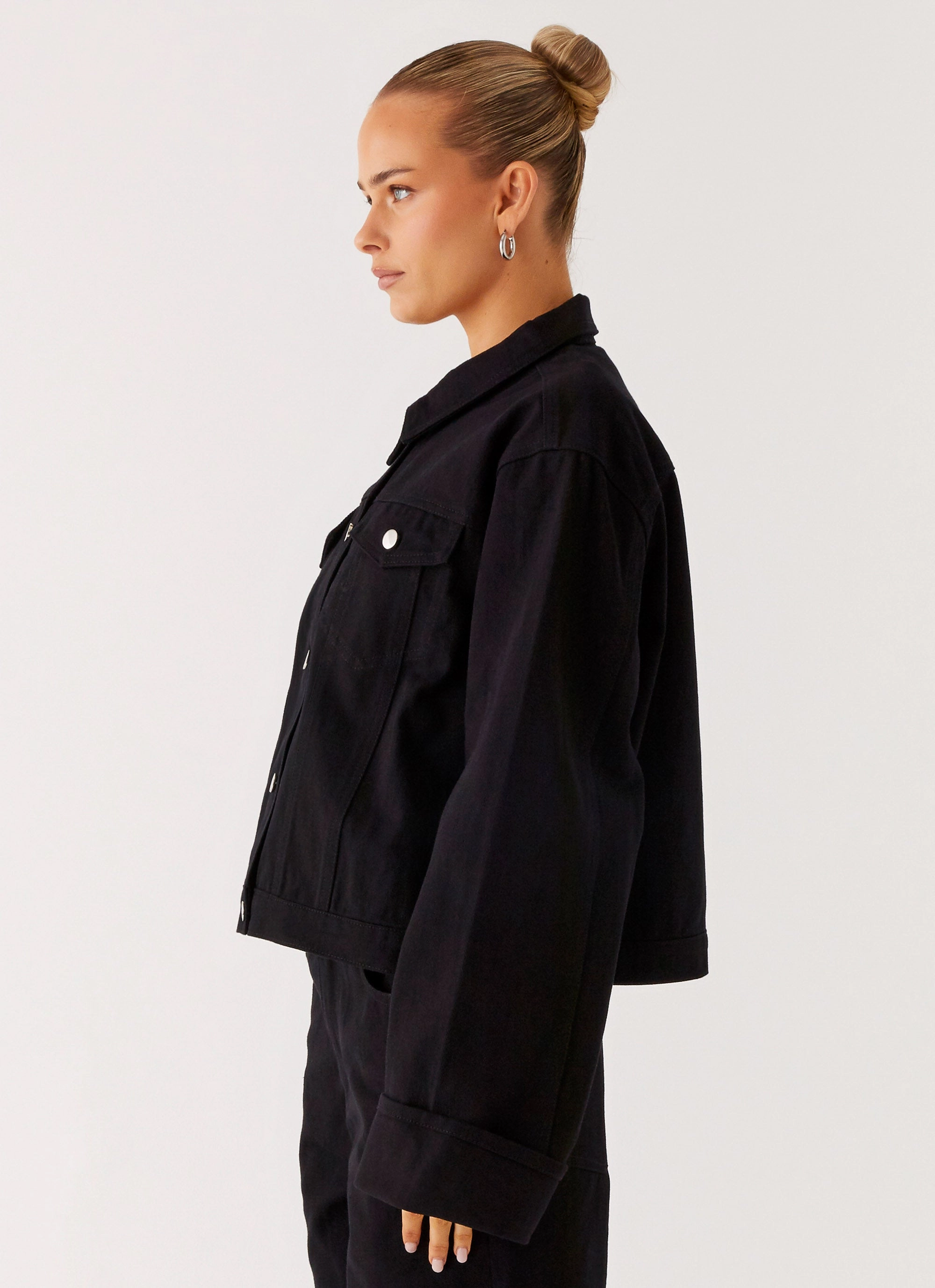 Oversized style Back Again Oversized Denim Jacket - Black