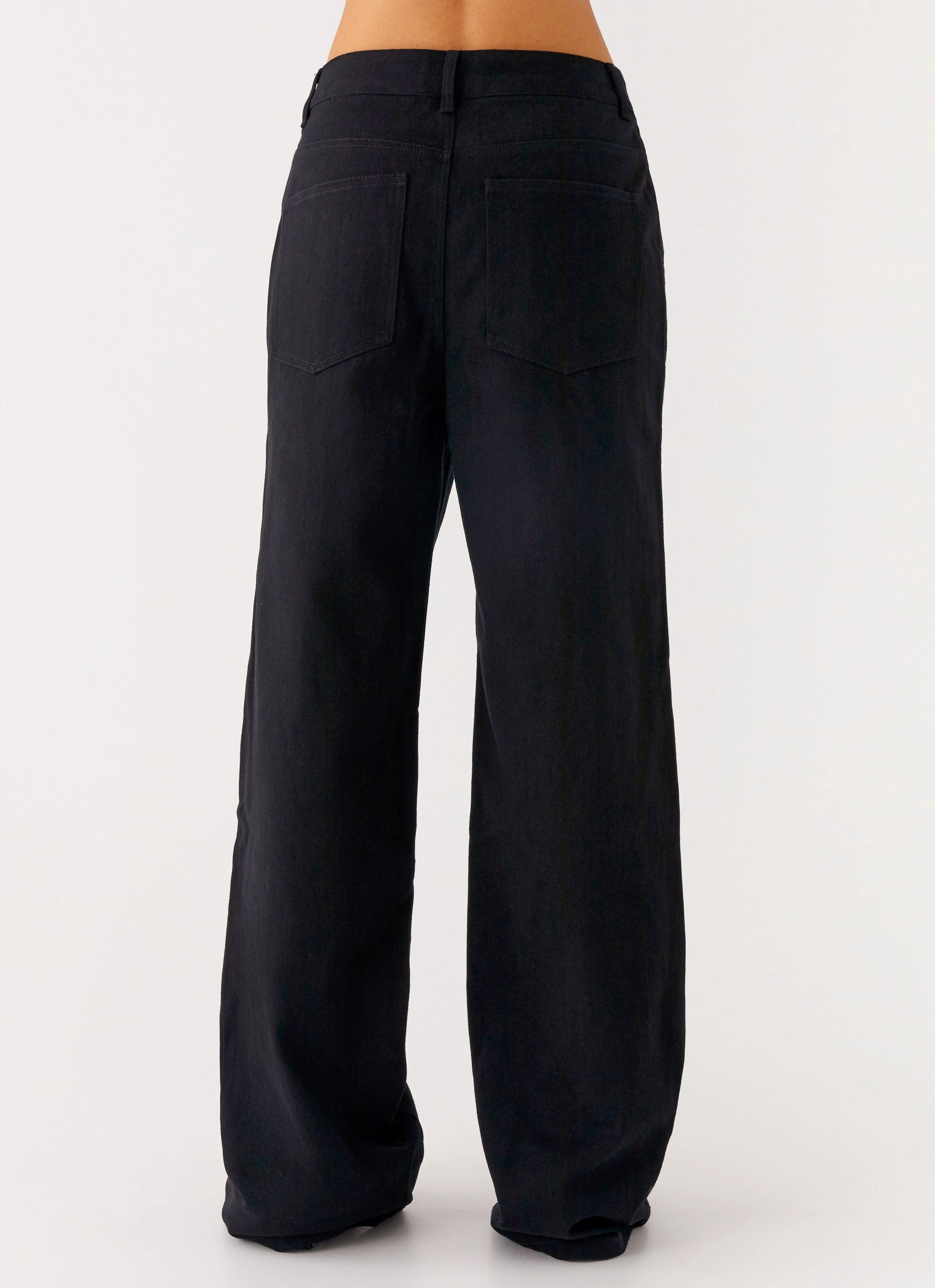 Polyester fabric Weekend Ready Back Again Straight Leg Denim Jeans - Black