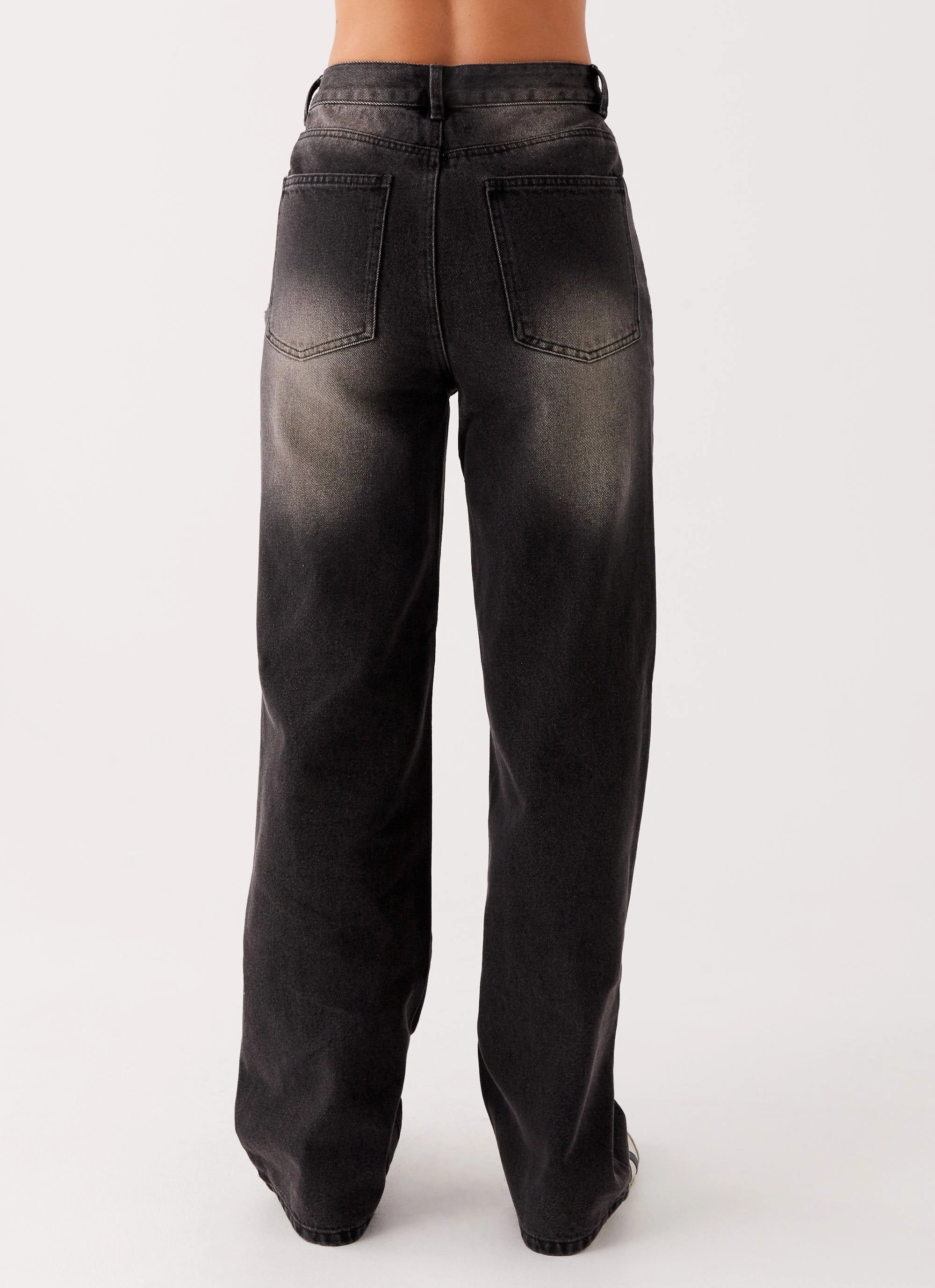 Back Again Straight Leg Denim Jeans - Charcoal Wash Chill Comfort