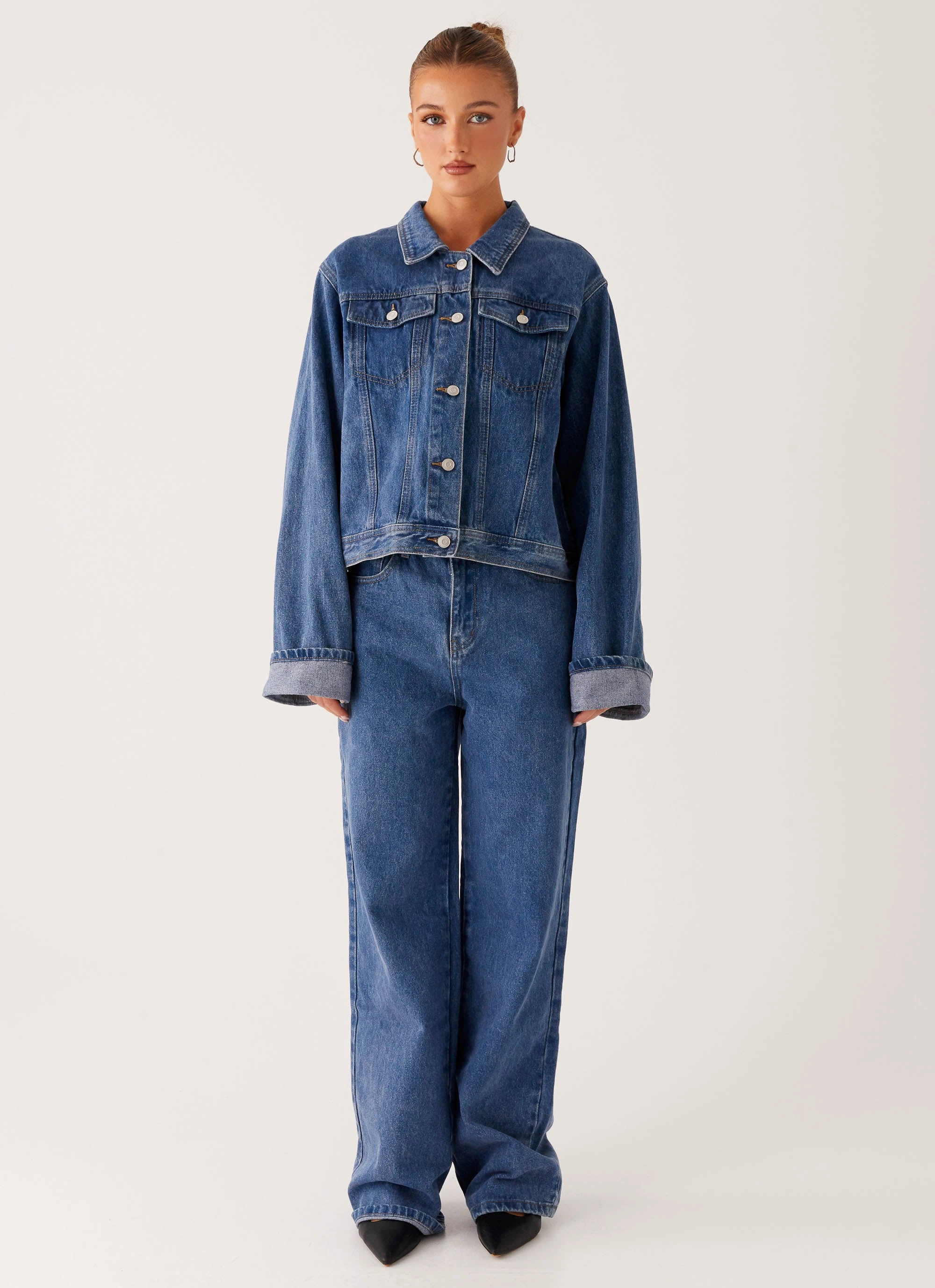 Back Again Straight Leg Denim Jeans - True Blue RecyclablePackaging