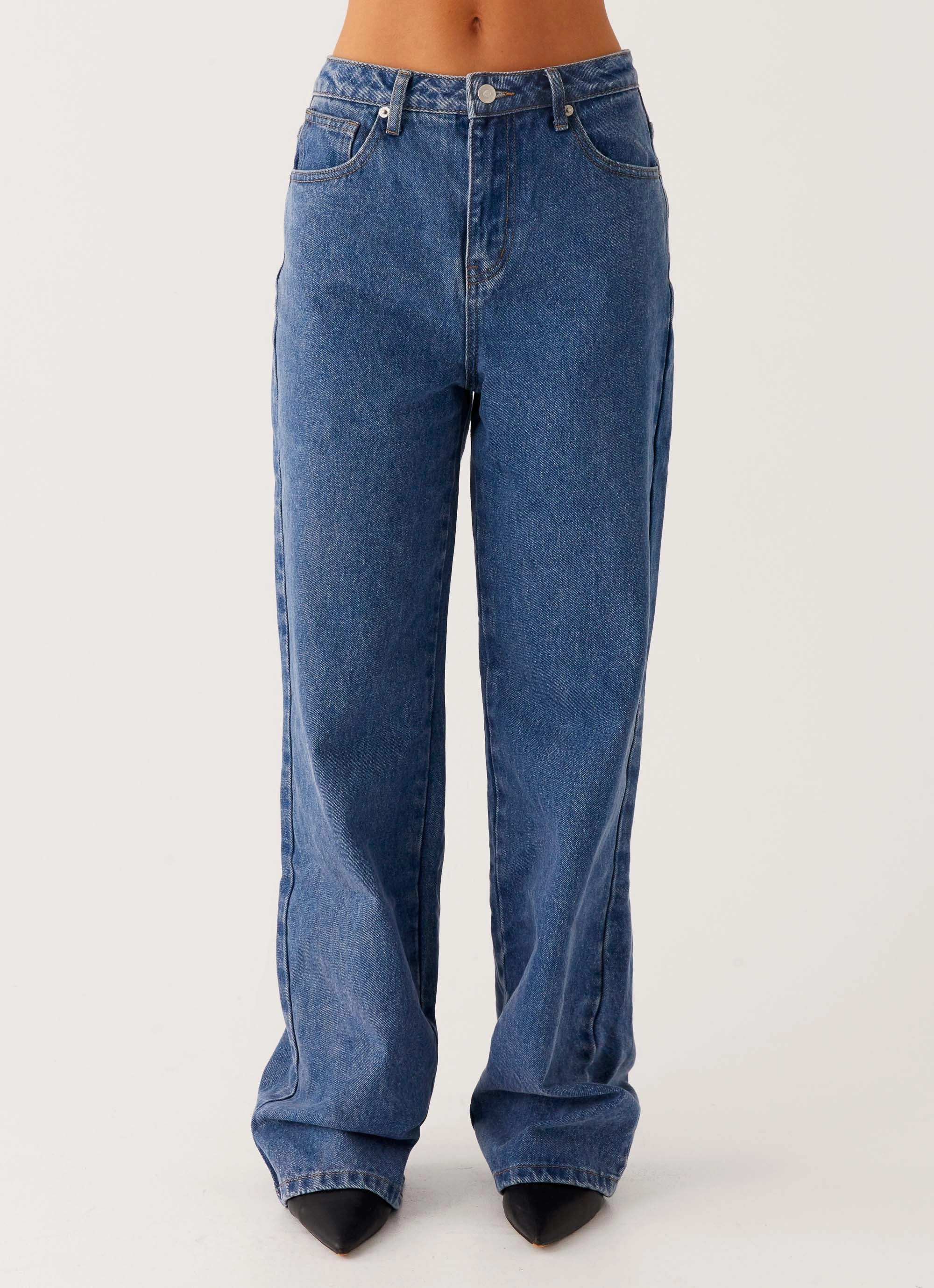 All Purpose Back Again Straight Leg Denim Jeans - True Blue