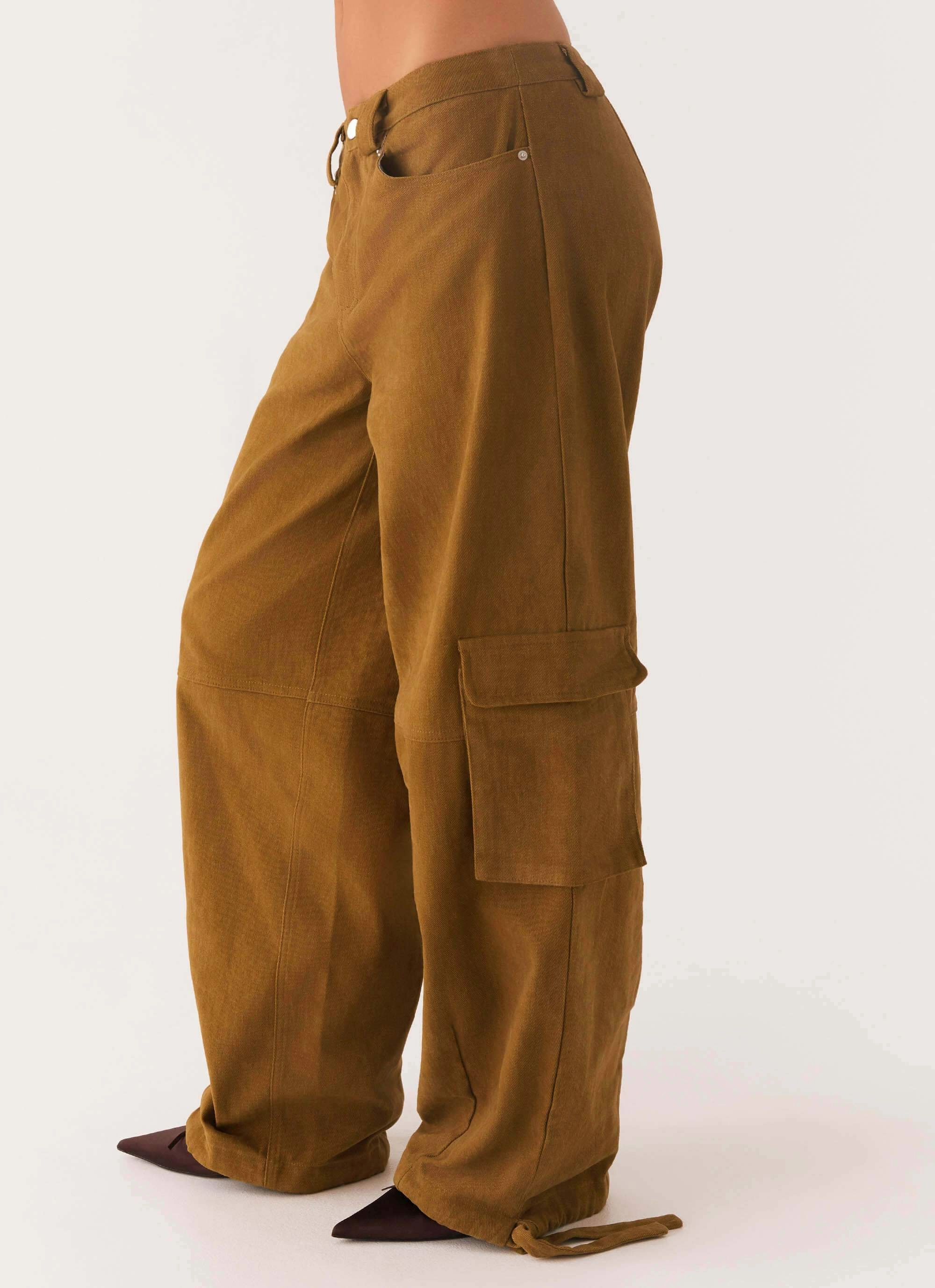 Back In Time Cargo Pant - Brown Full Comfort Compact Storage