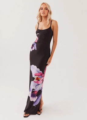 Seasonal Comfort Bad News Mesh Maxi Dress - Black Tulip
