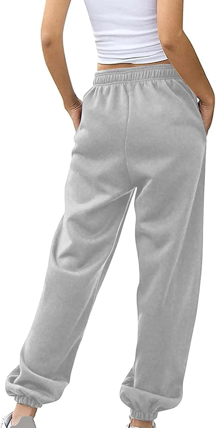 Baggy Straight Leg Jogger Sweatpants for Women High Waist Gym Workout Lounge Pants Lightweight Comfy Loose Dance Pant