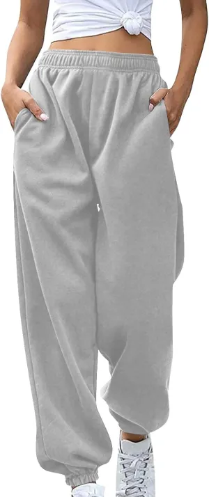 Baggy Straight Leg Jogger Sweatpants for Women High Waist Gym Workout Lounge Pants Lightweight Comfy Loose Dance Pant