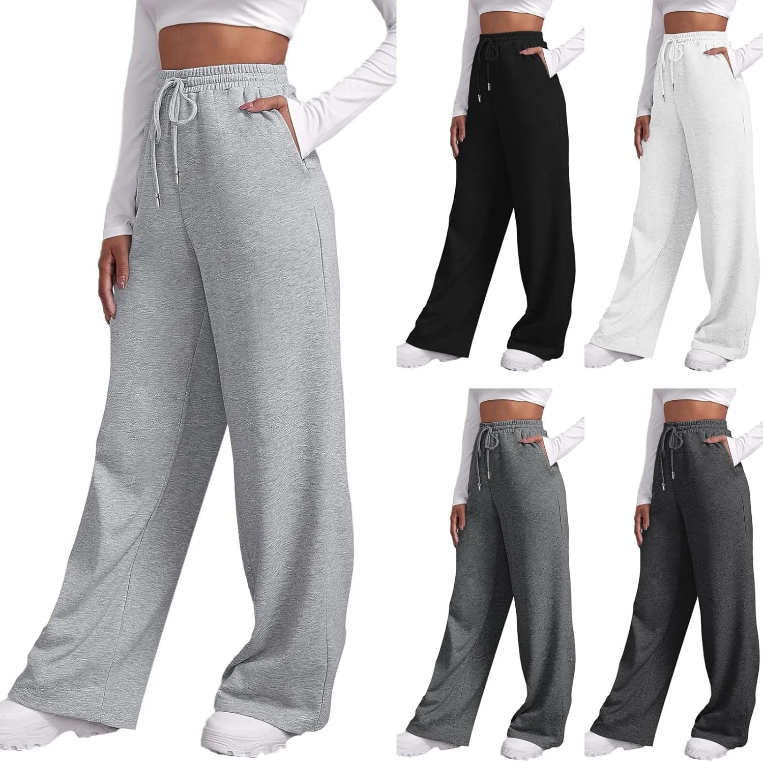 Baggy Sweatpants For Women Womens Sweatpants Baggy High Waisted Fall Pants Cinch Bottom Joggers with Pockets