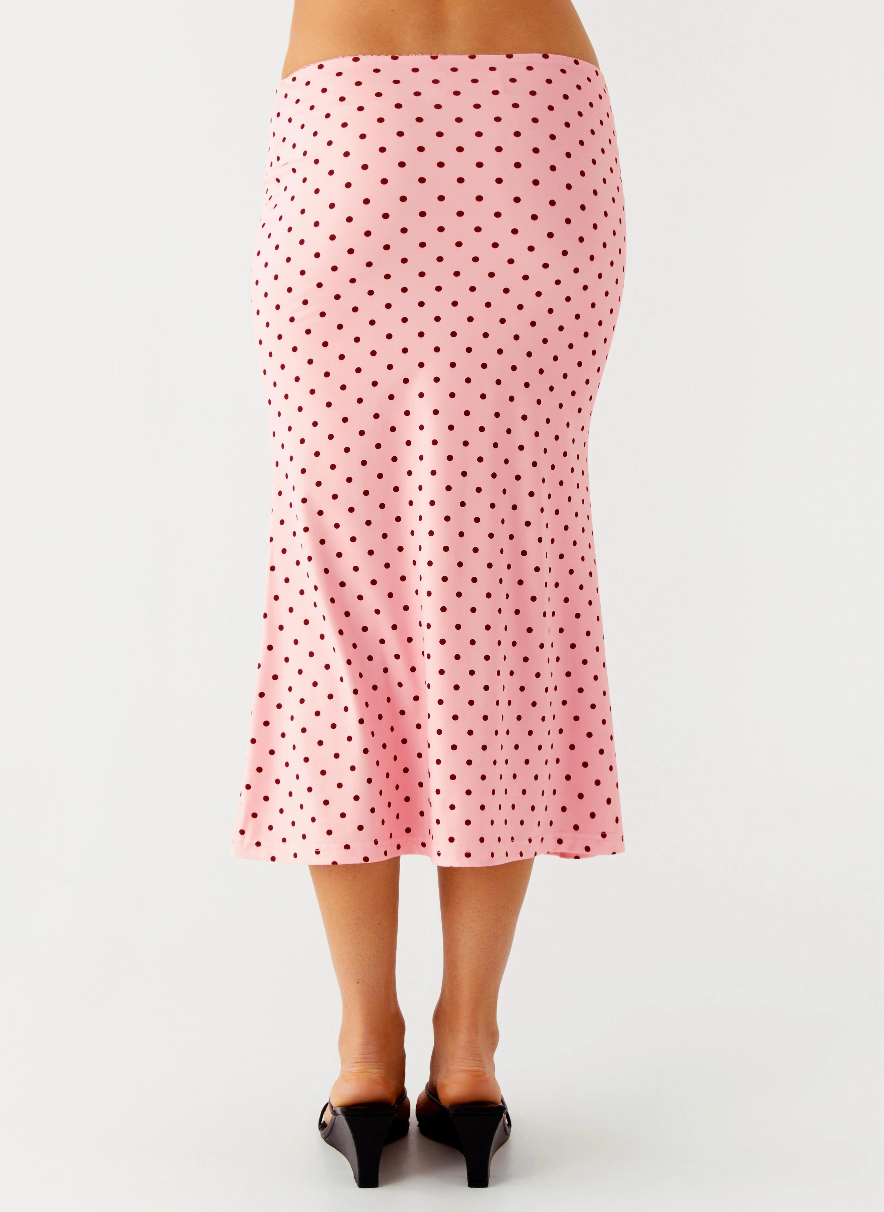 Bahama Low Rise Midi Skirt - Strawberry Dot Unisex style
