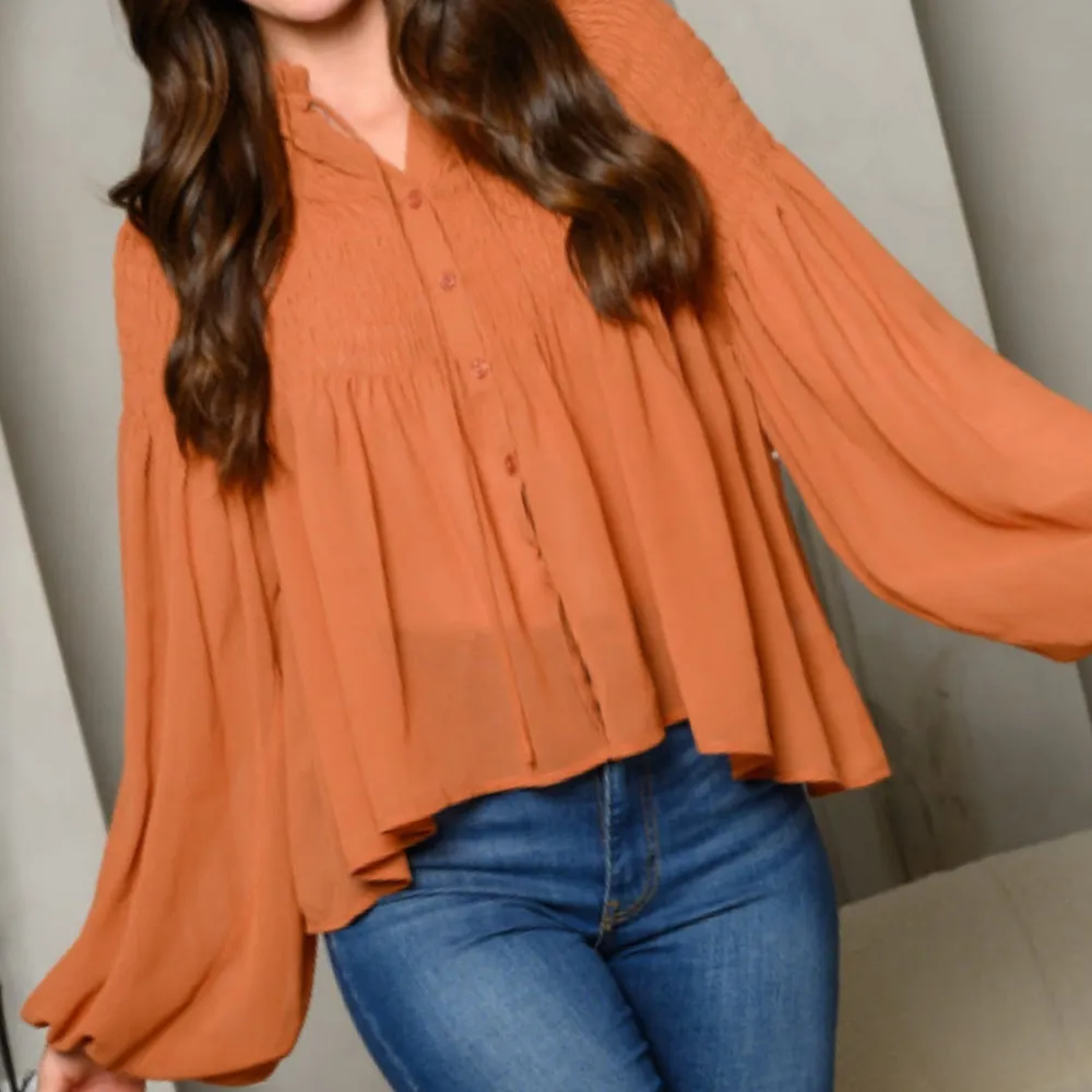 Balloon Sleeve Blouse