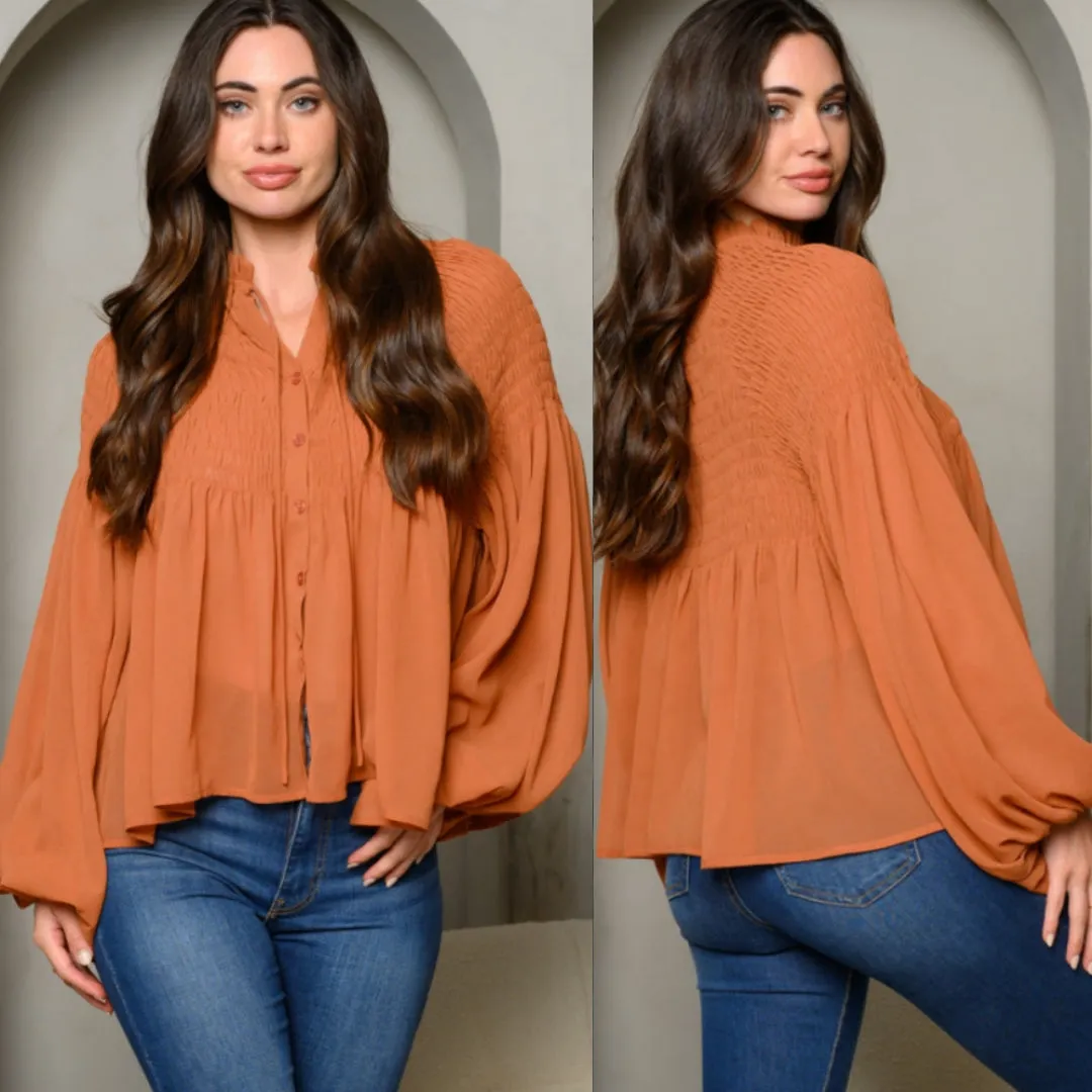 Balloon Sleeve Blouse