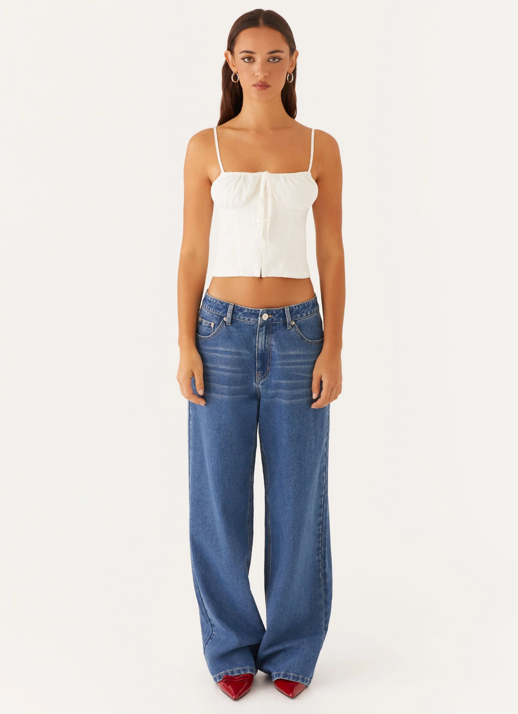 Everly Top - White WrinkleFree Weaving UV Protection