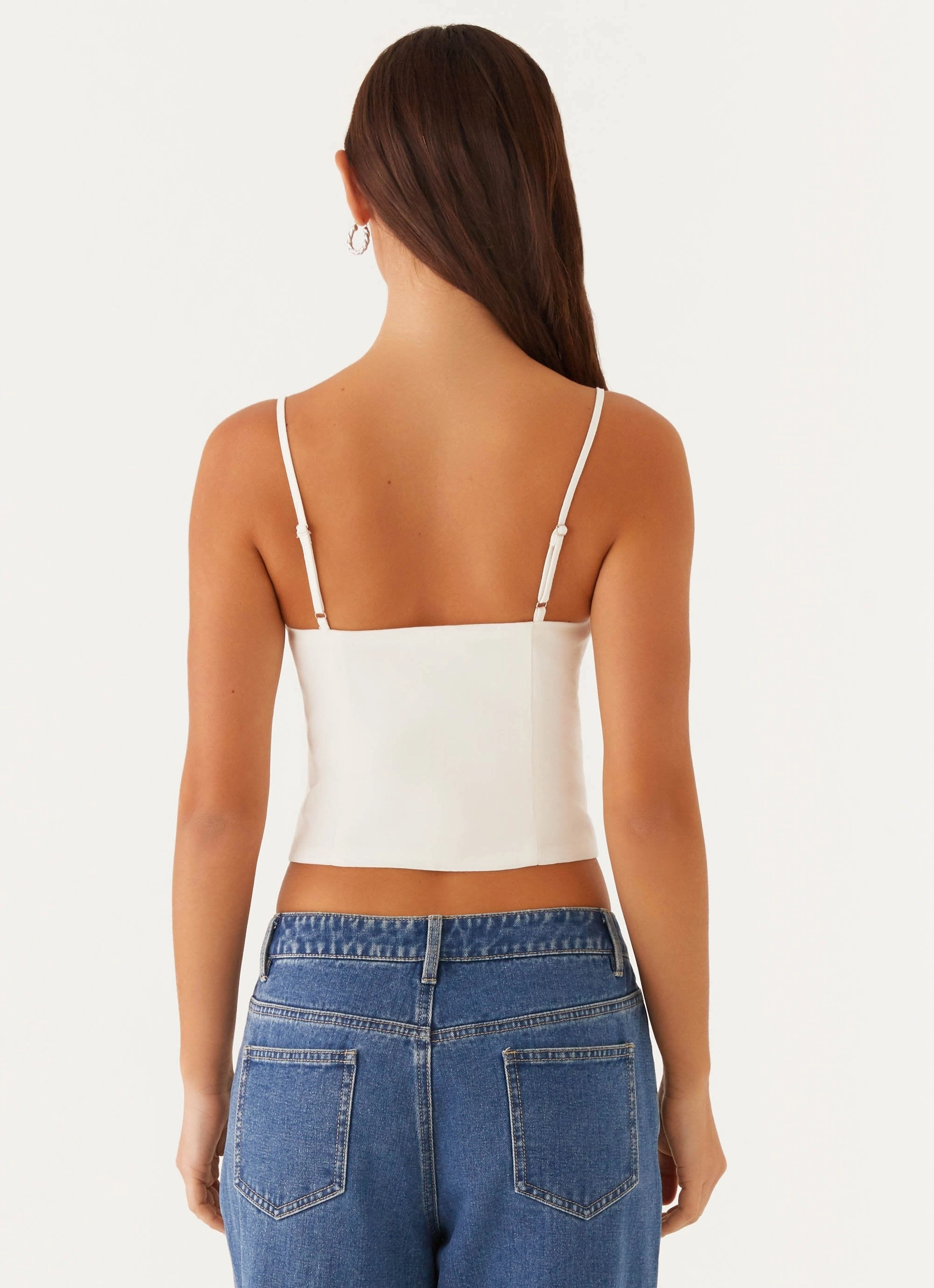 DurableReinforcement Multi Directional Zipper Placement Everly Top - White