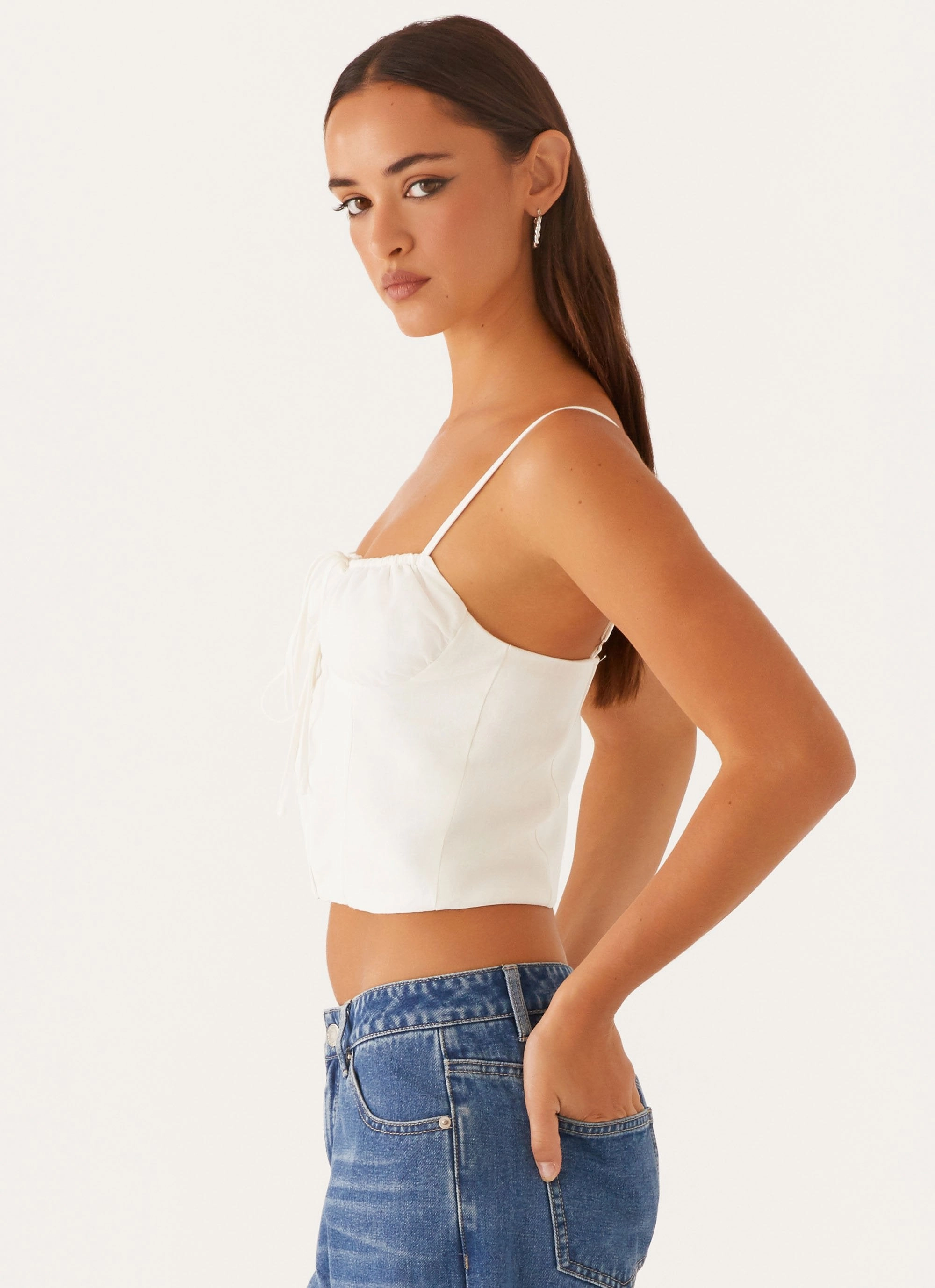 Everly Top - White NonRestrictive Cut Anti Bacterial Layer