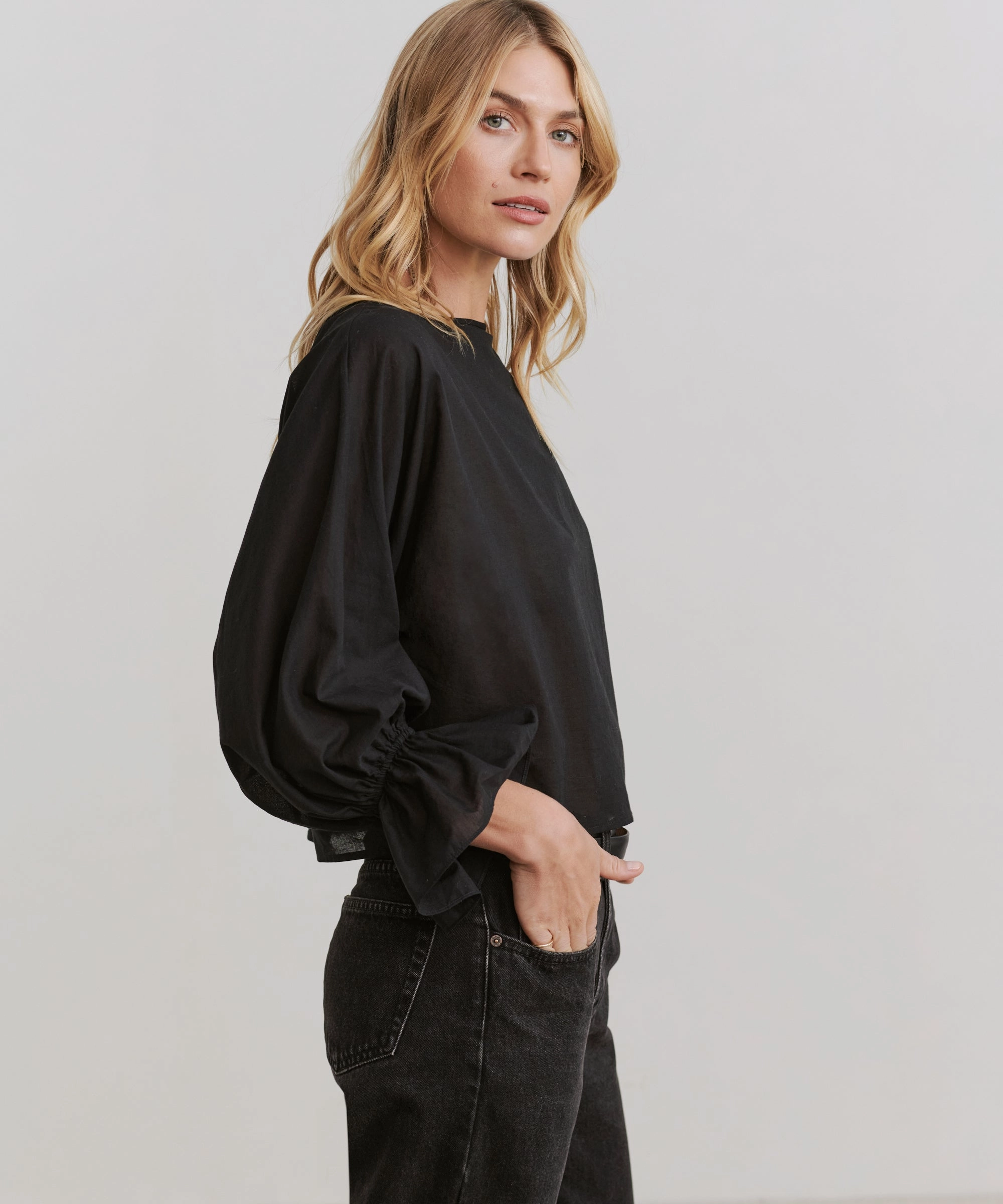 PreShrunk Fabric Cape Blouse