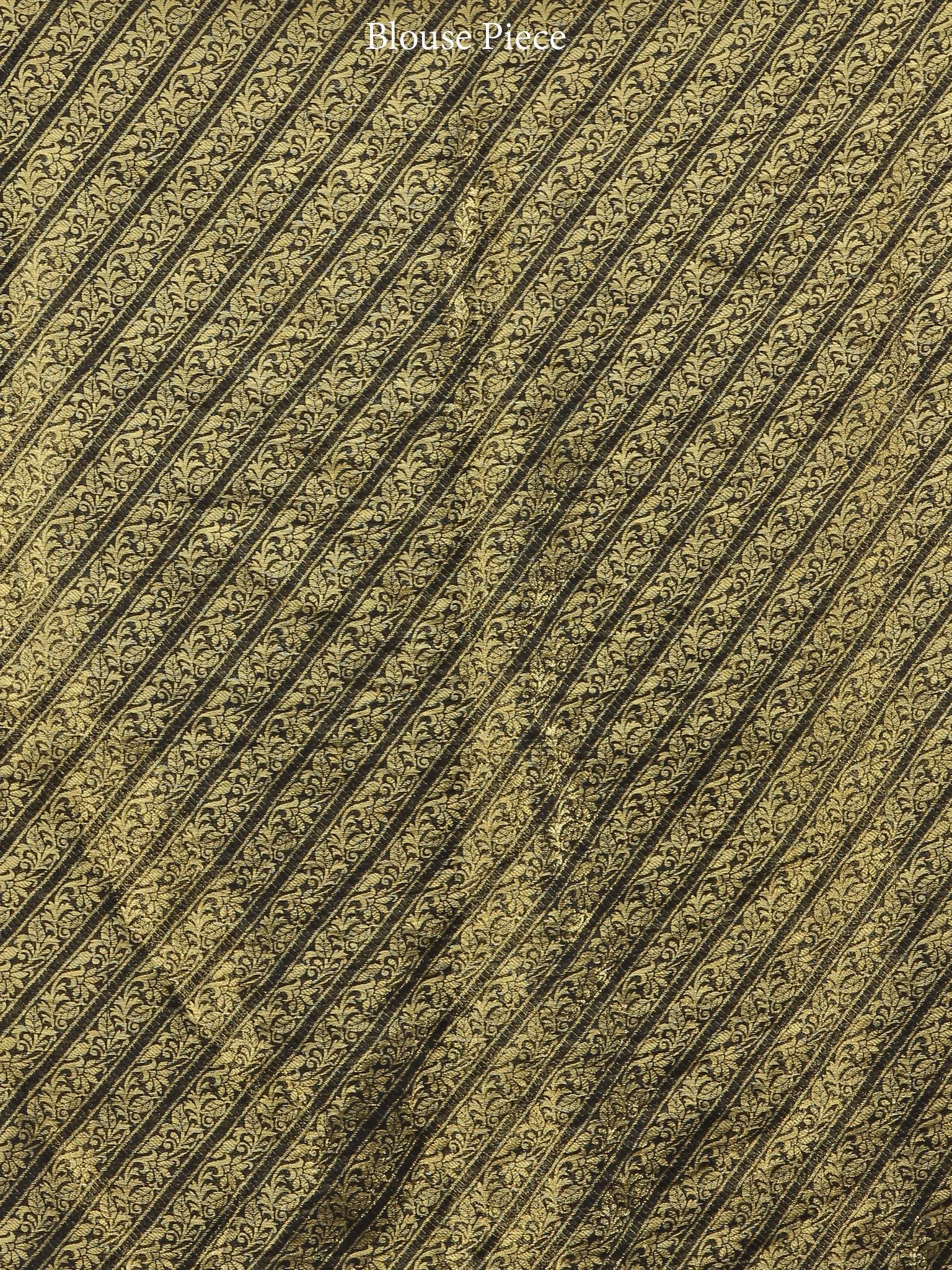 Banarasee Chiffon Saree With Golden Zari Weave - Black & Gold - S031704361