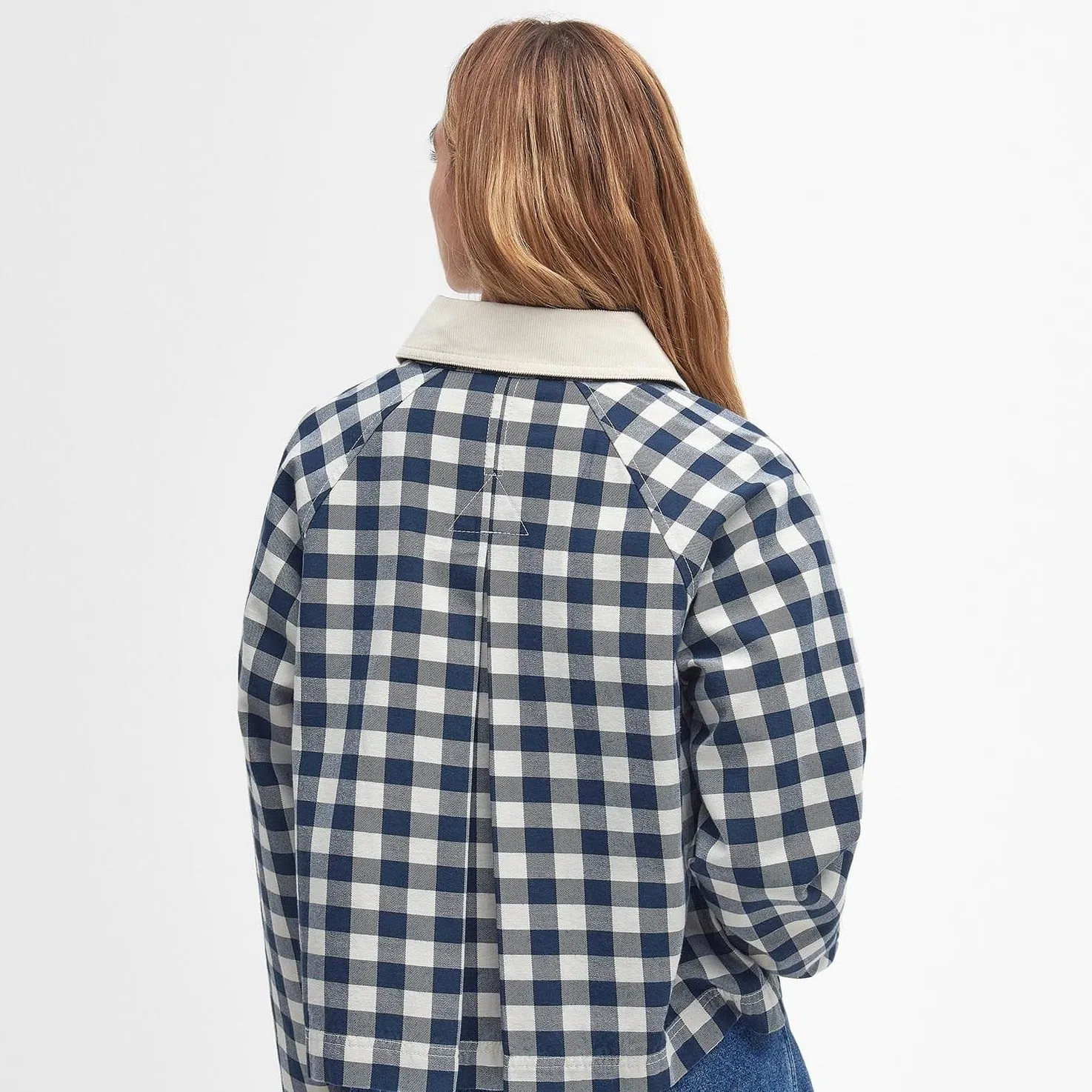 Barbour Maddison Gingham Casual Jacket In Navy