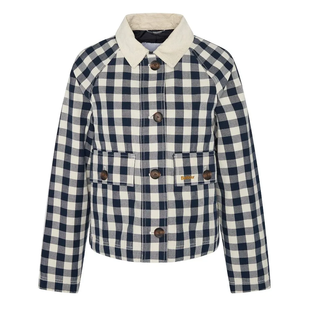 Barbour Maddison Gingham Casual Jacket In Navy