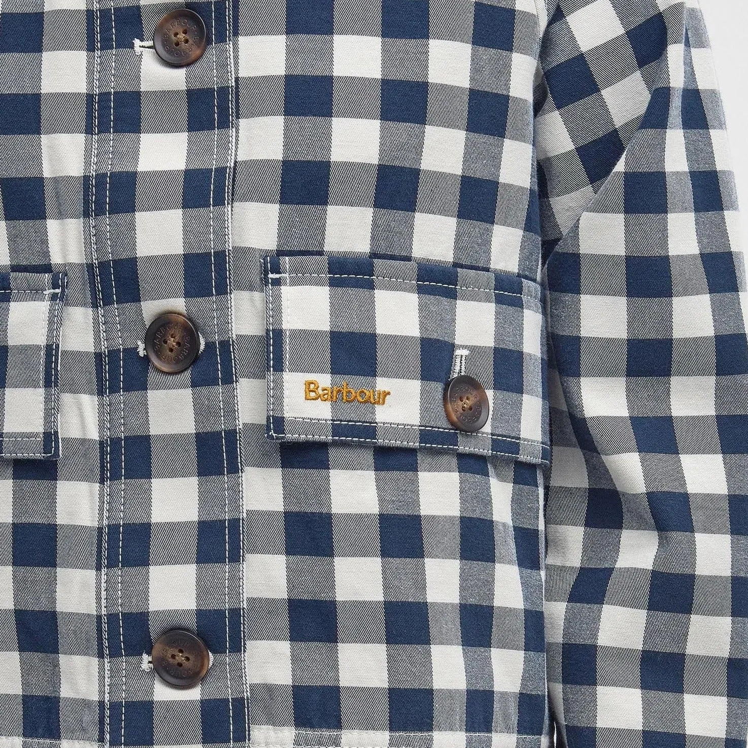 Barbour Maddison Gingham Casual Jacket In Navy