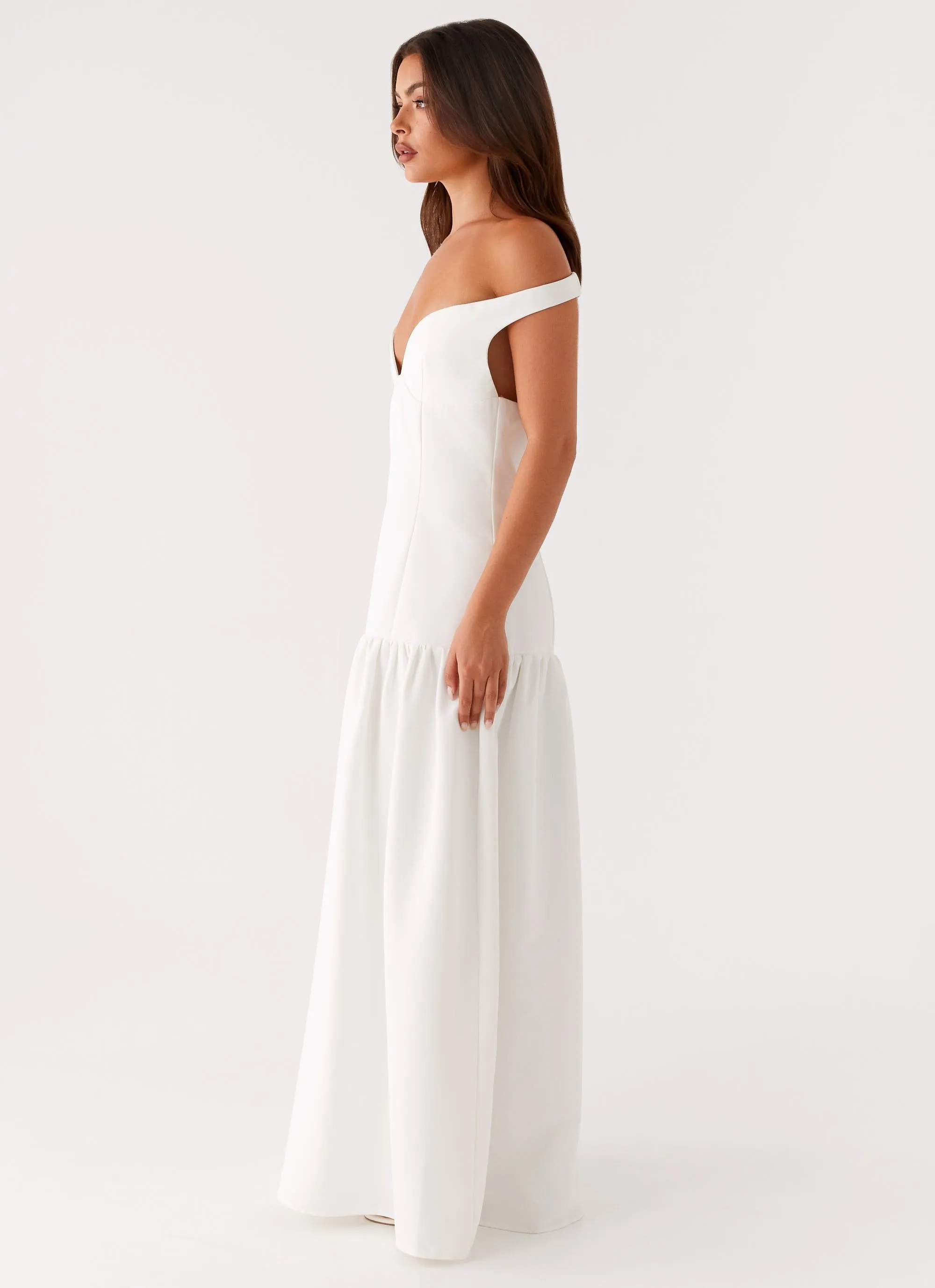 Basel Maxi Dress - White Polished Finish Chic Ensemble