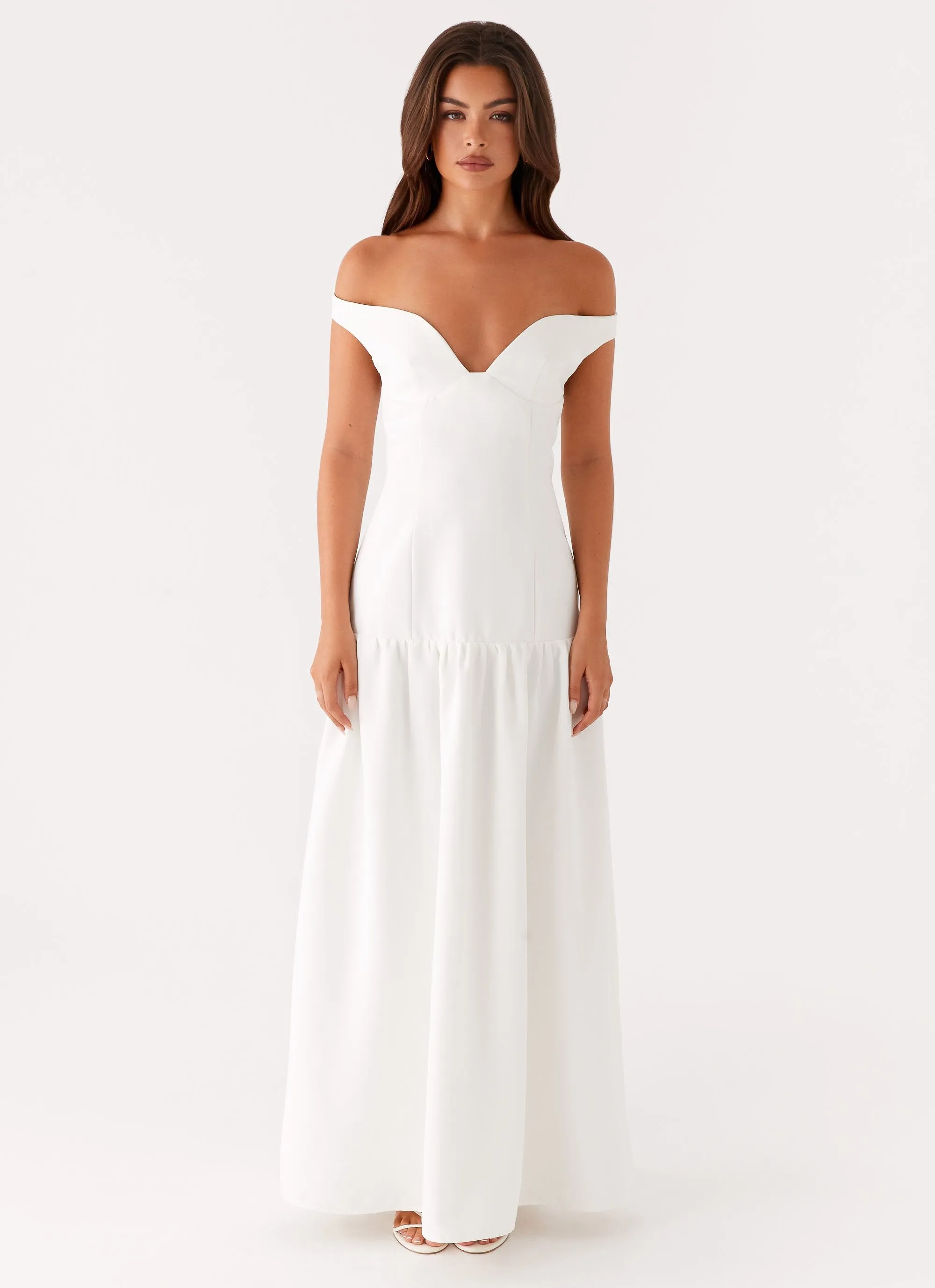 garden party High Cut Basel Maxi Dress - White