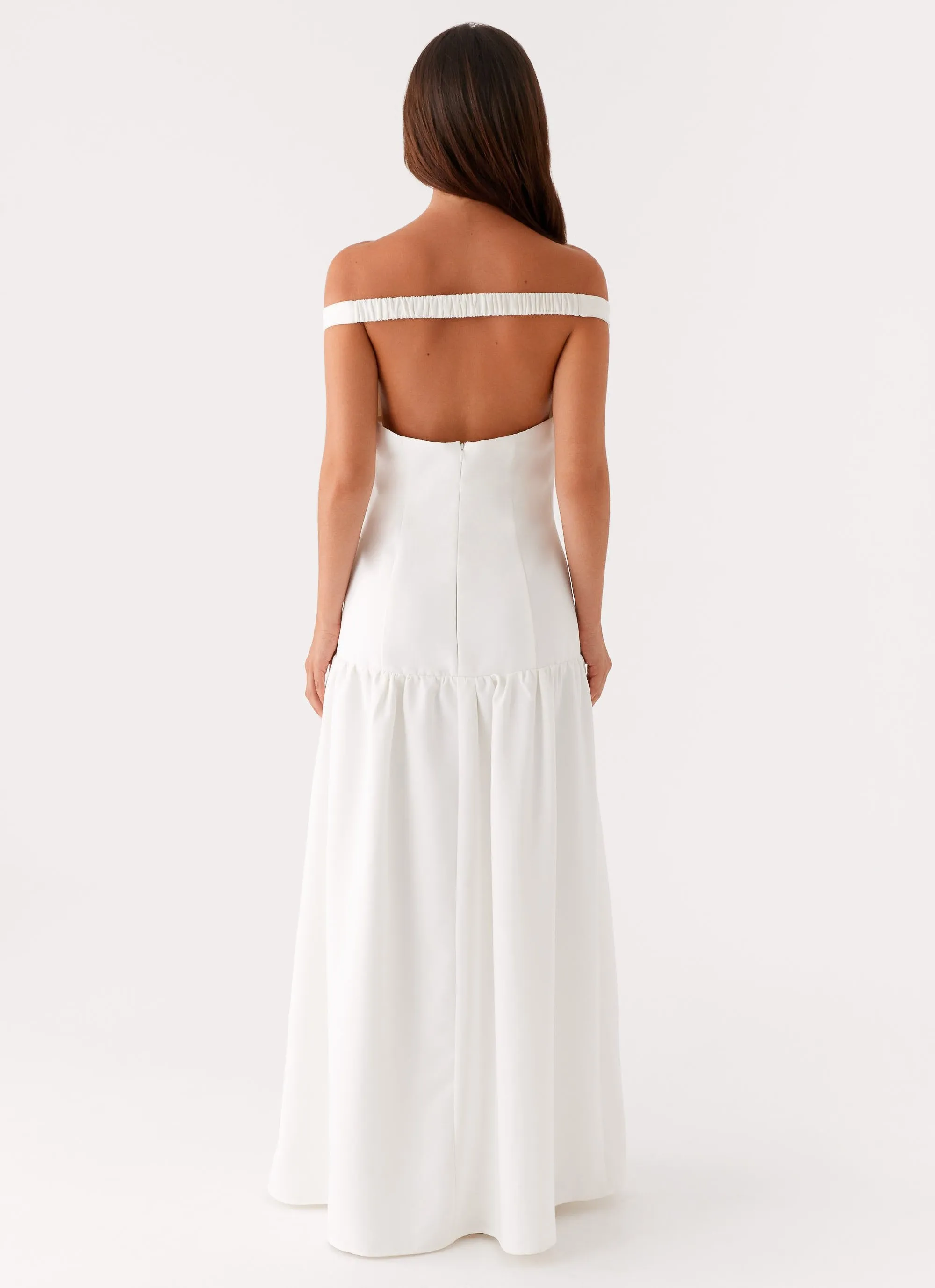 Basel Maxi Dress - White Neutral Feel Scoop-Neck