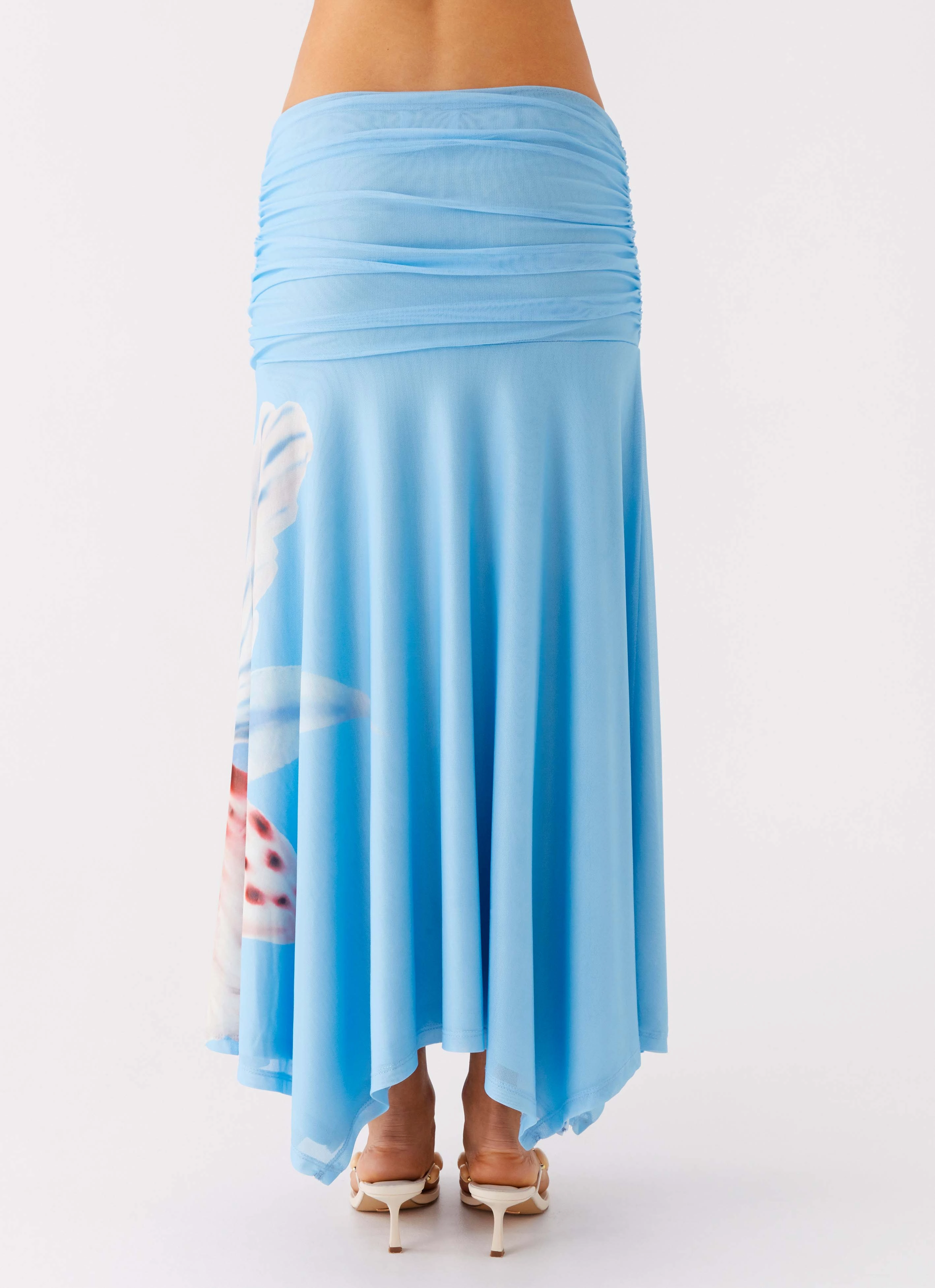 Liana Ruched Maxi Skirt - Deep Sea Bloom Functional Layer Quick Comfort Fit