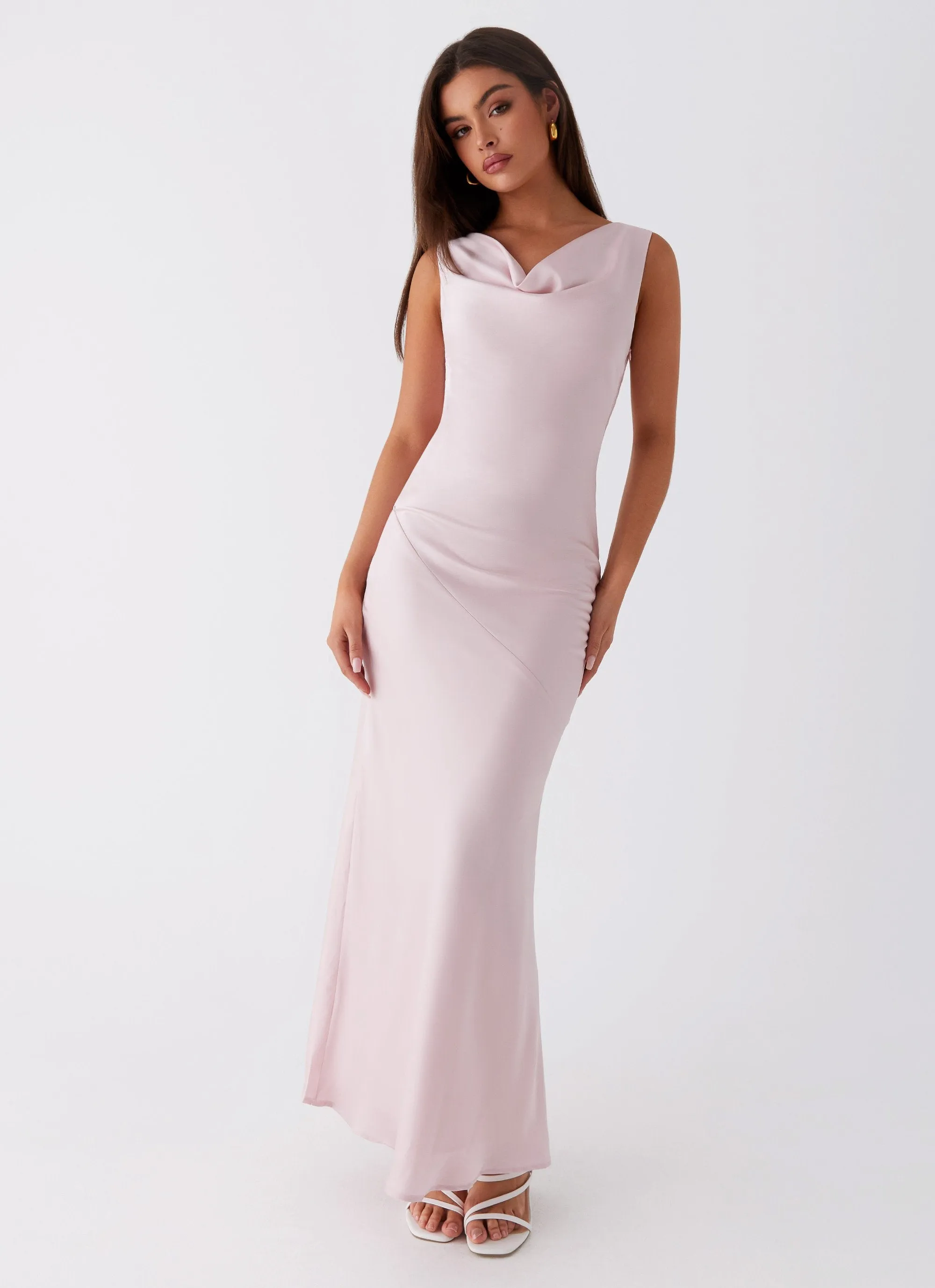 Form Focus Be Mine Satin Maxi Dress - Mauve Pink