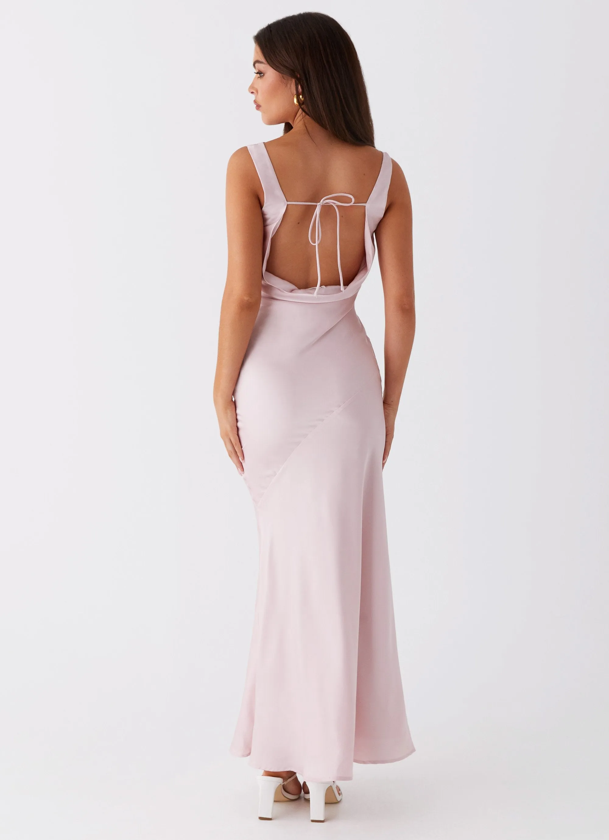 Be Mine Satin Maxi Dress - Mauve Pink Fast Chic