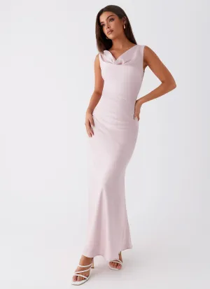 Spring Flow Be Mine Satin Maxi Dress - Mauve Pink