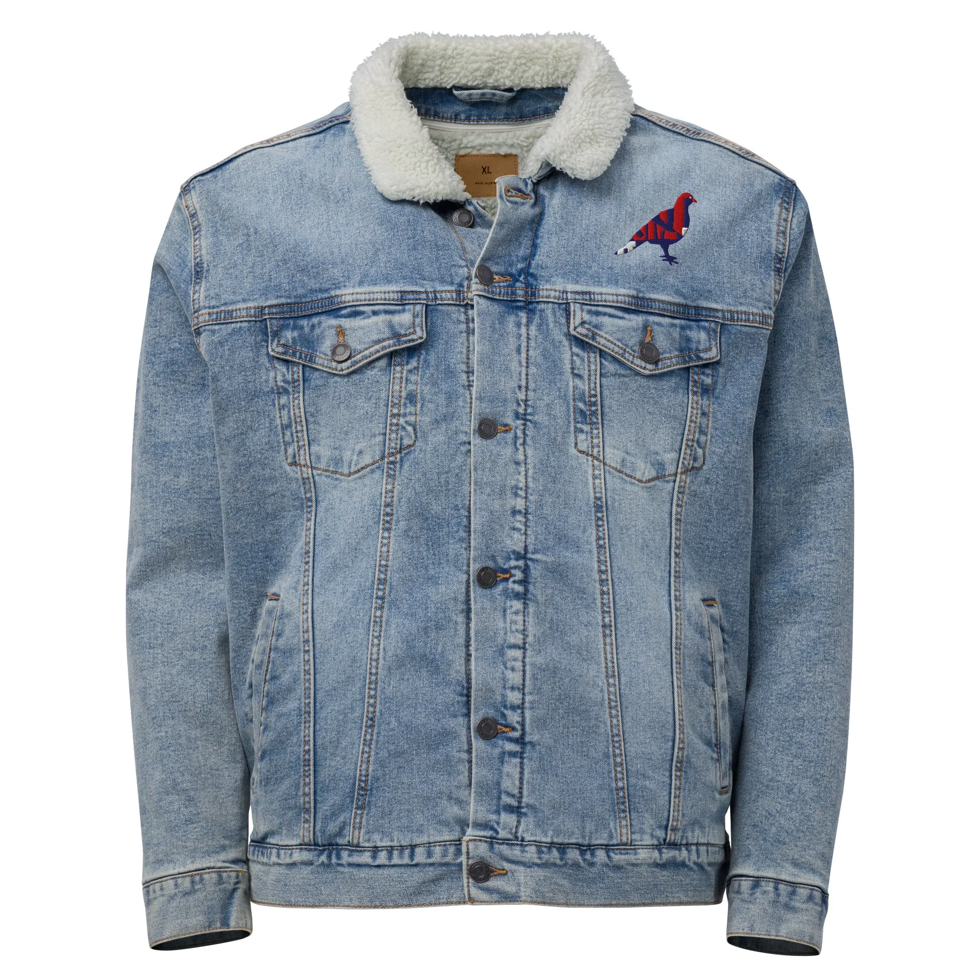 BE PROUD Unisex Denim Sherpa Jacket