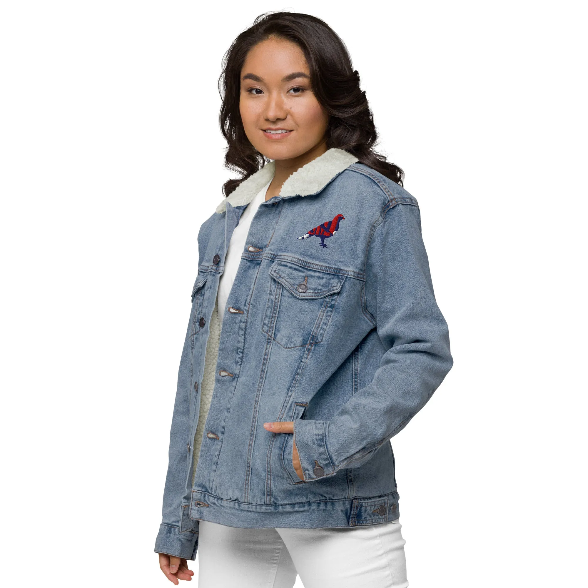 BE PROUD Unisex Denim Sherpa Jacket