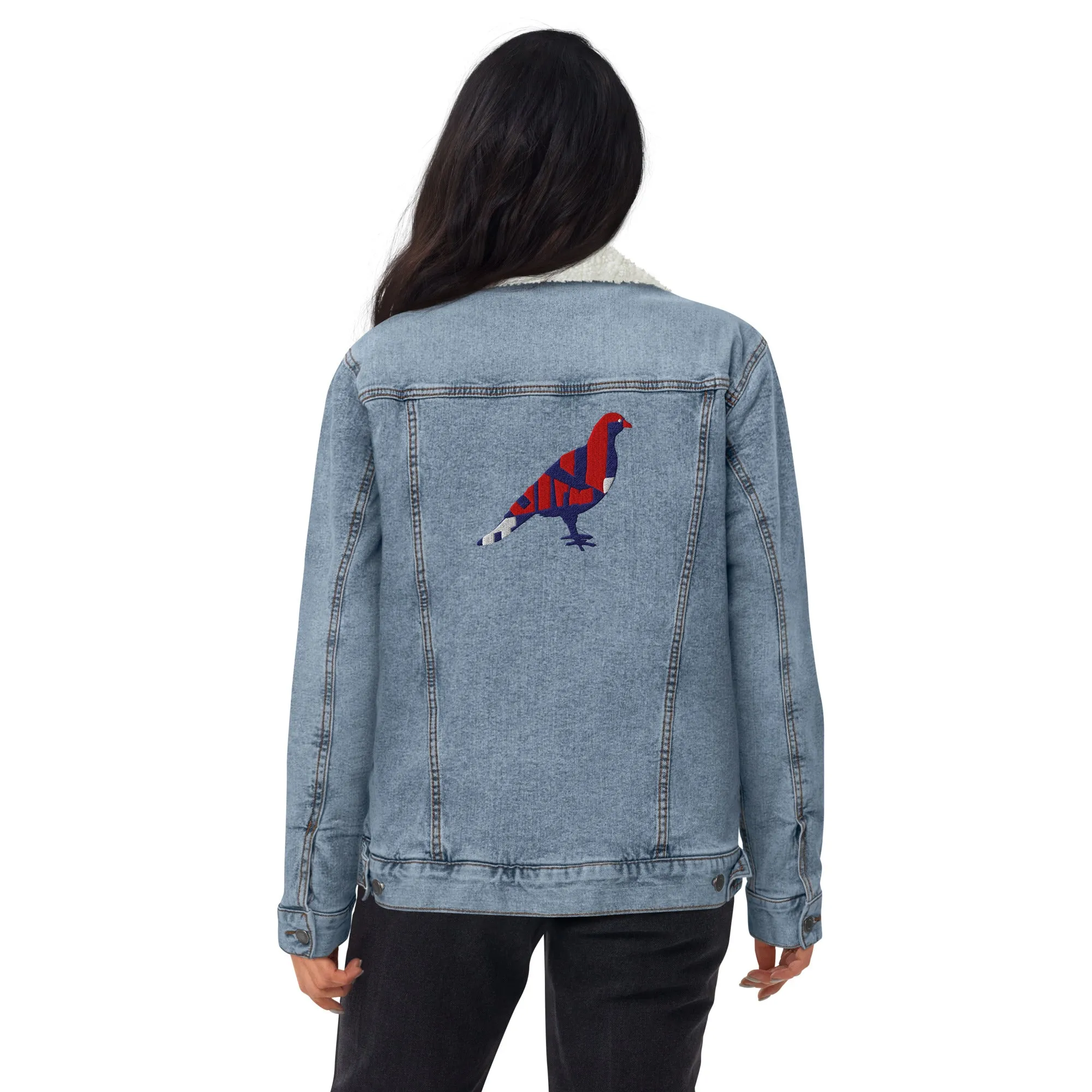 BE PROUD Unisex Denim Sherpa Jacket