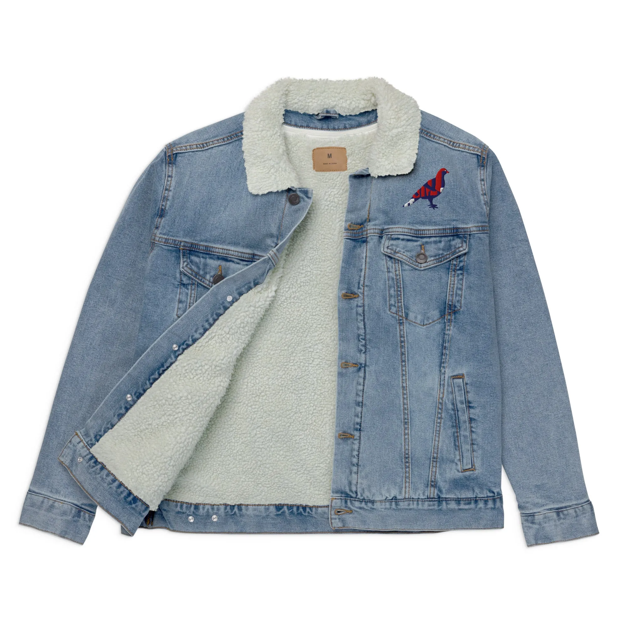 BE PROUD Unisex Denim Sherpa Jacket