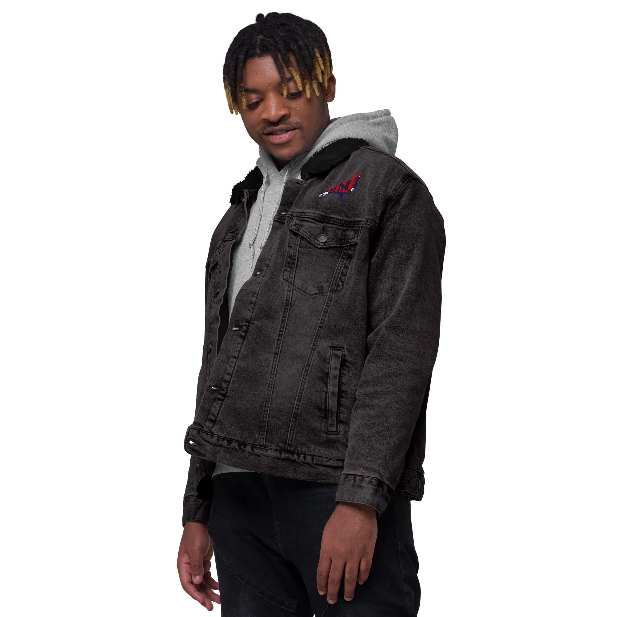 BE PROUD Unisex Denim Sherpa Jacket