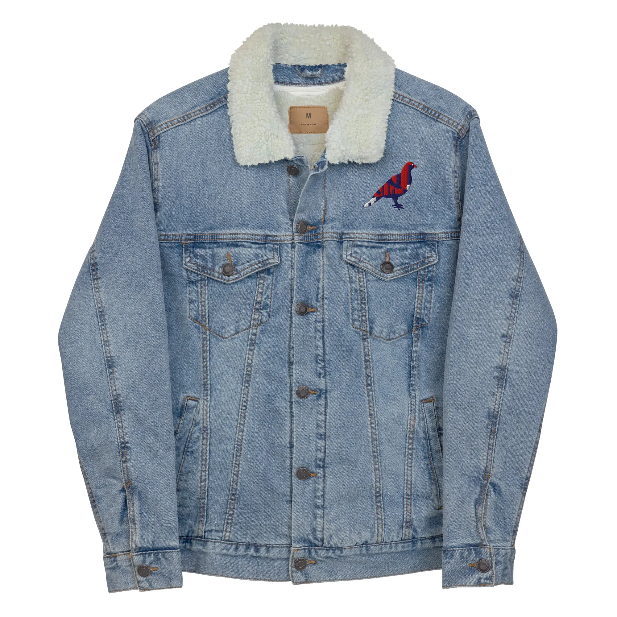 BE PROUD Unisex Denim Sherpa Jacket