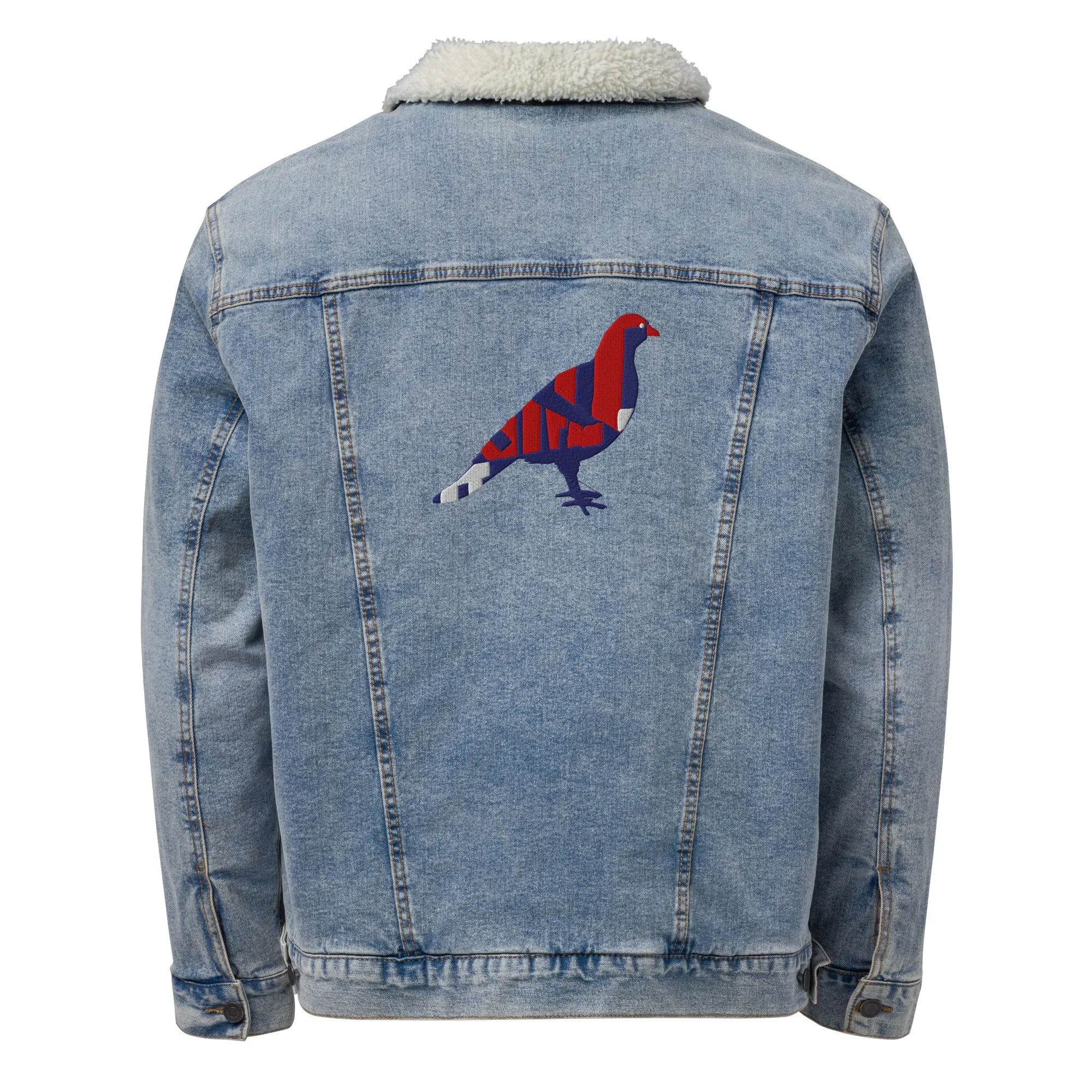 BE PROUD Unisex Denim Sherpa Jacket